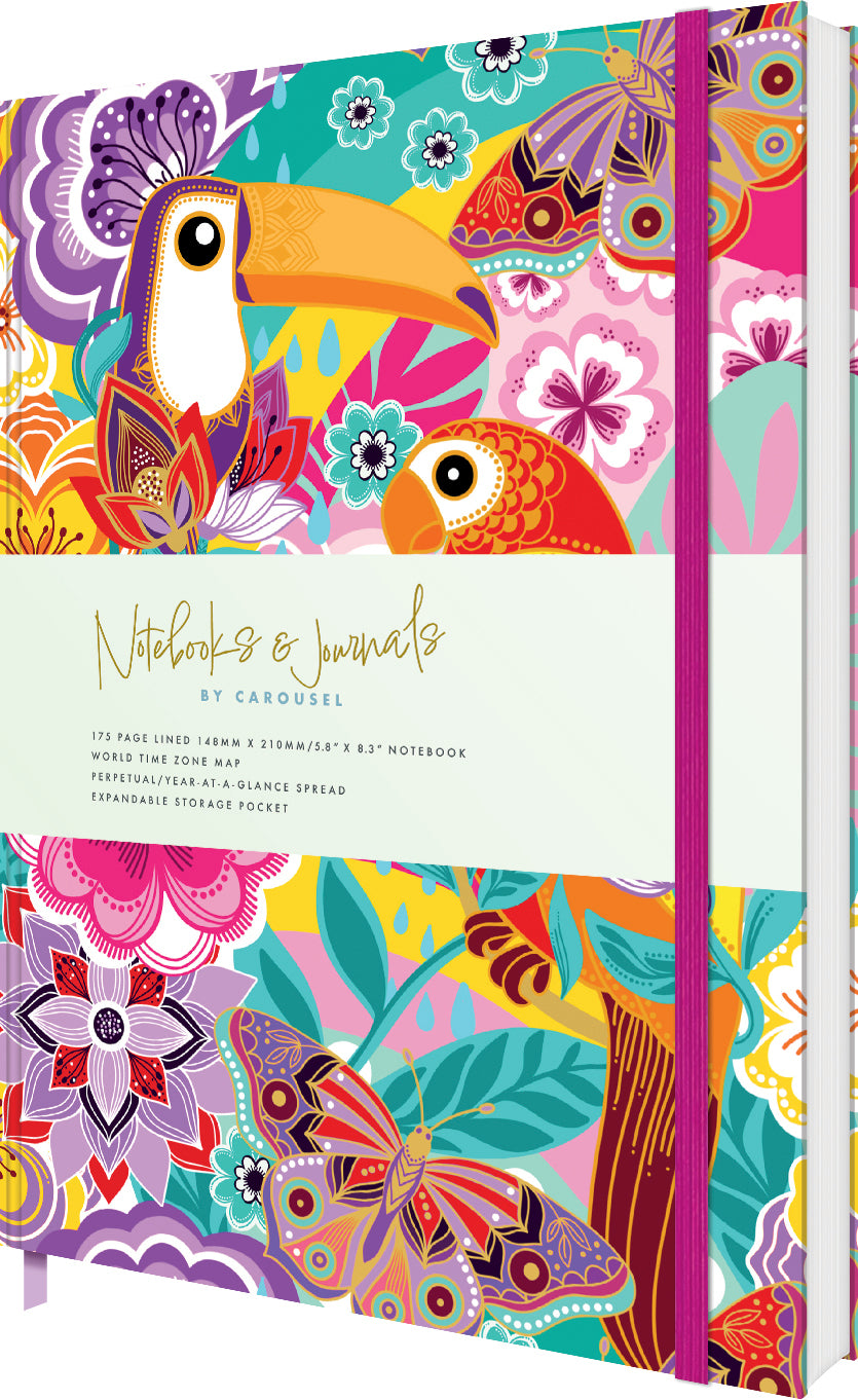 Birds and Flowers A5 Notebook