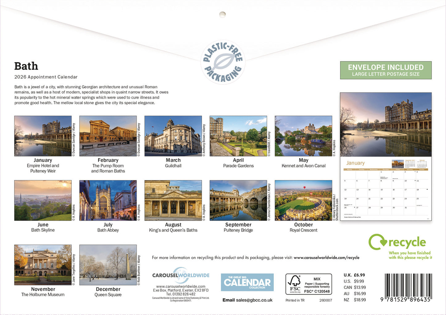 Bath A4 Calendar 2026