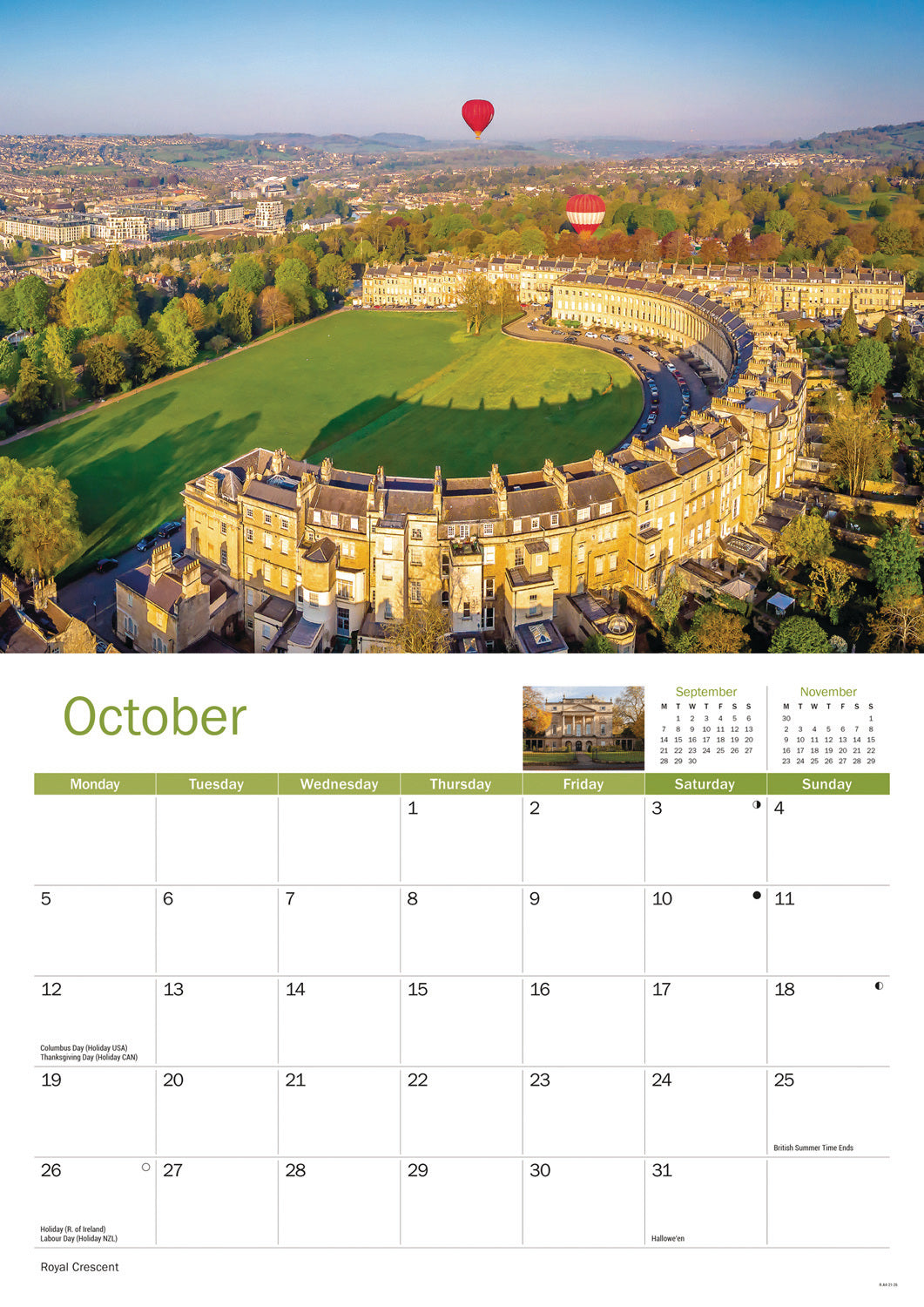 Bath A4 Calendar 2026