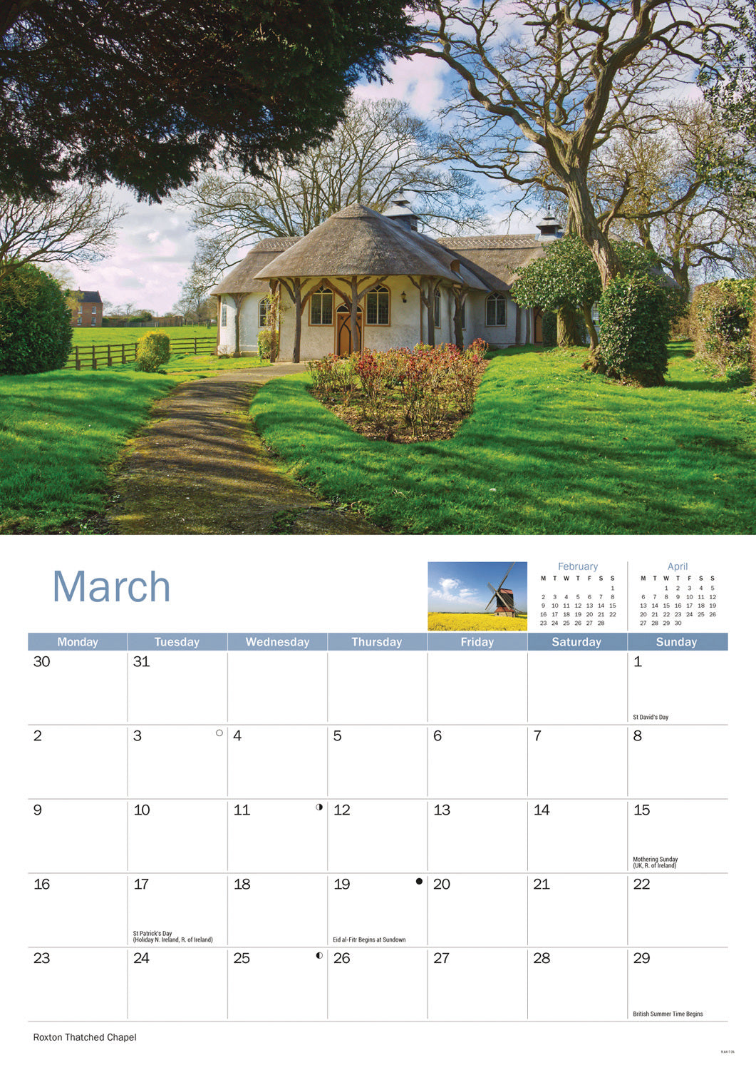 Bedfordshire A4 Calendar 2026