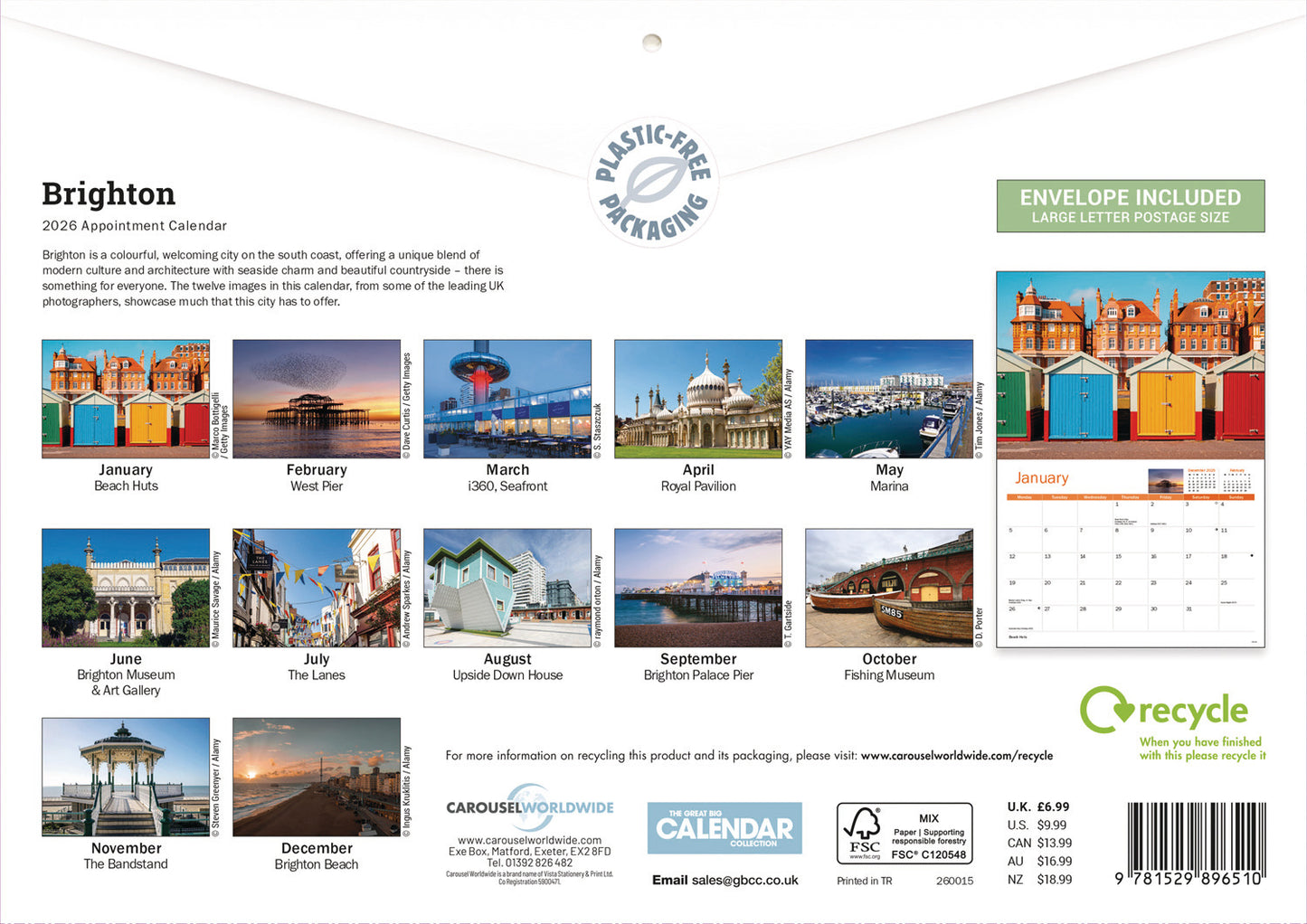 Brighton A4 Calendar 2026