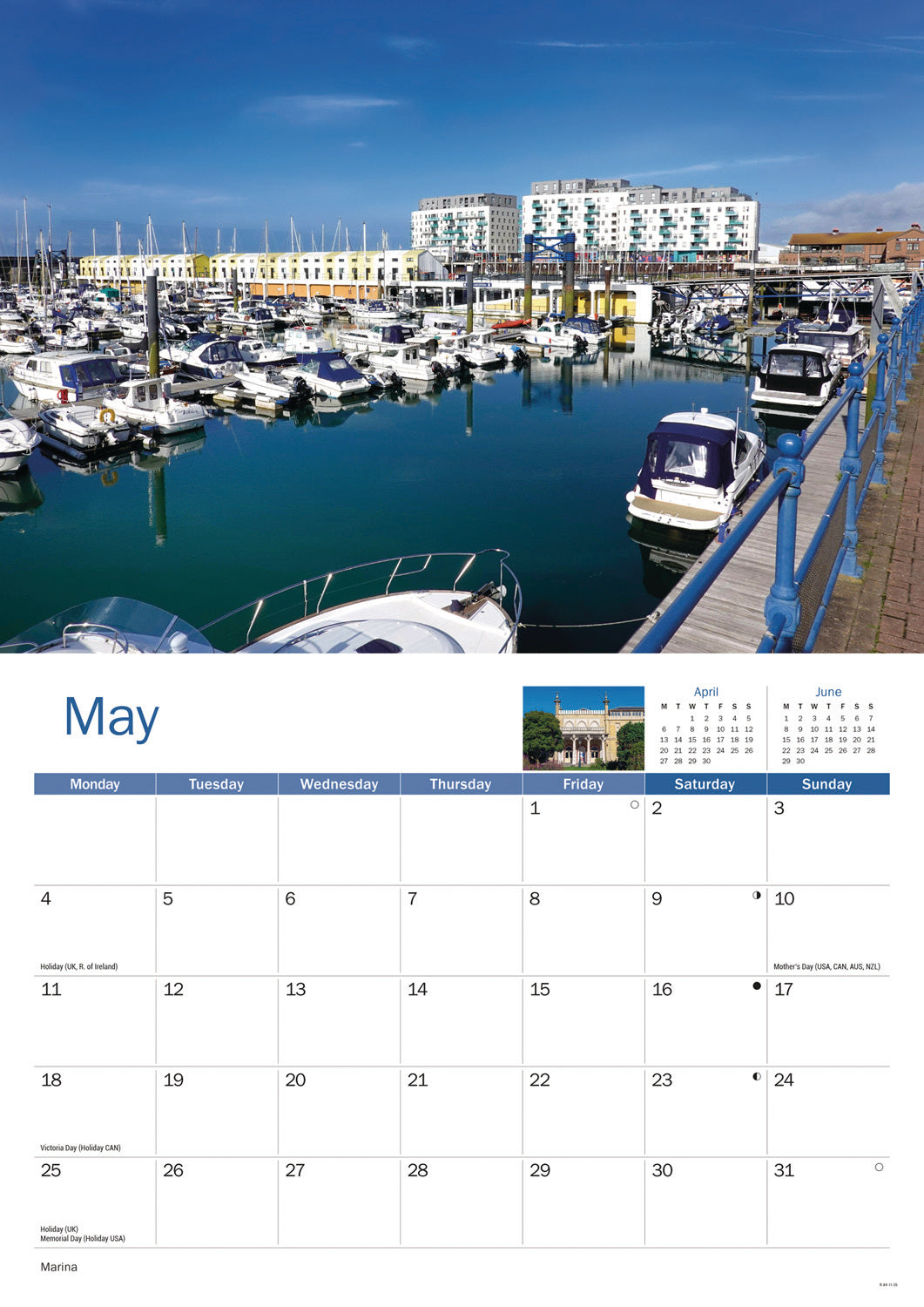 Brighton A4 Calendar 2026