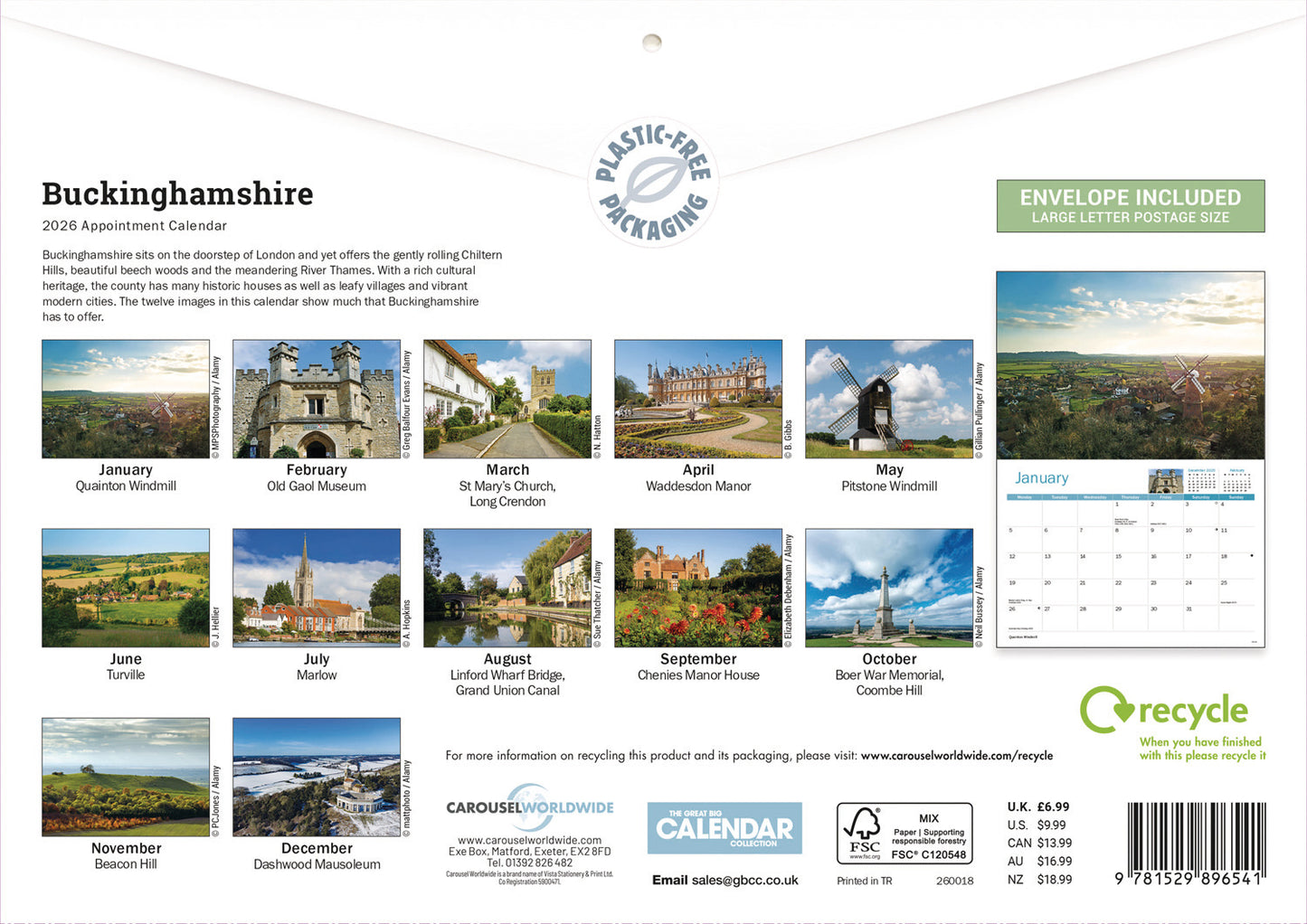 Buckinghamshire A4 Calendar 2026