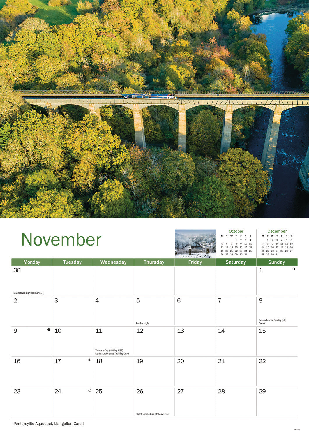 Canals & Waterways A4 Calendar 2026