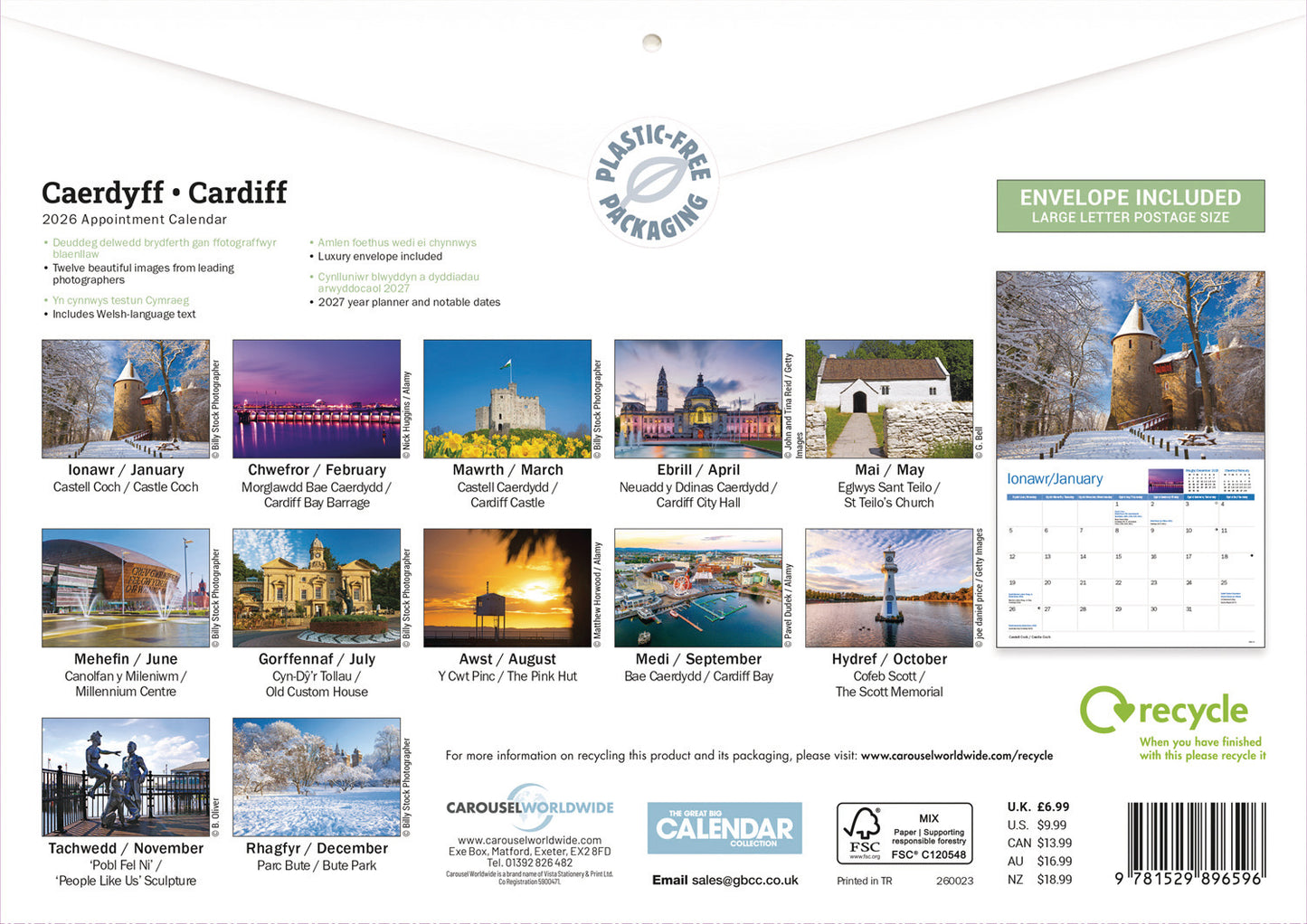 Cardiff A4 Calendar 2026