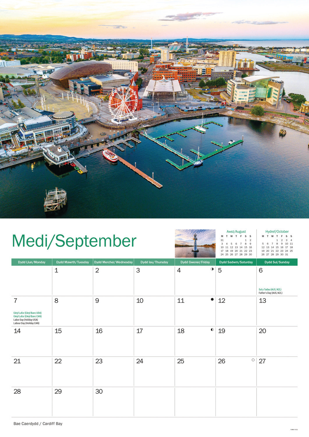 Cardiff A4 Calendar 2026
