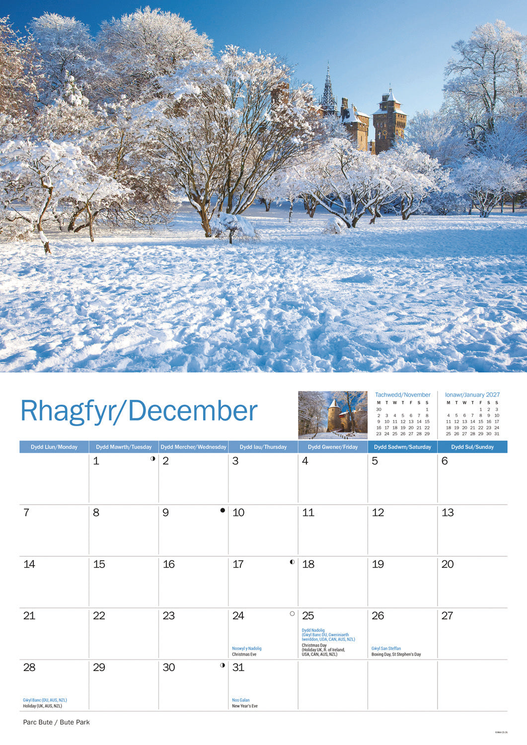 Cardiff A4 Calendar 2026