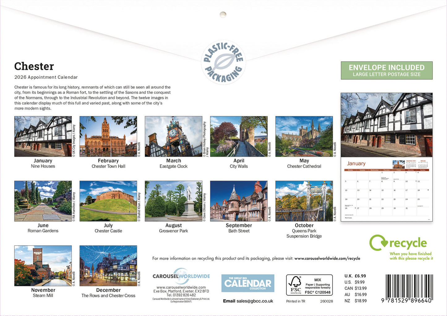 Chester A4 Calendar 2026