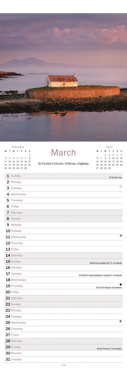 Coastline of Britain Slim Calendar 2026