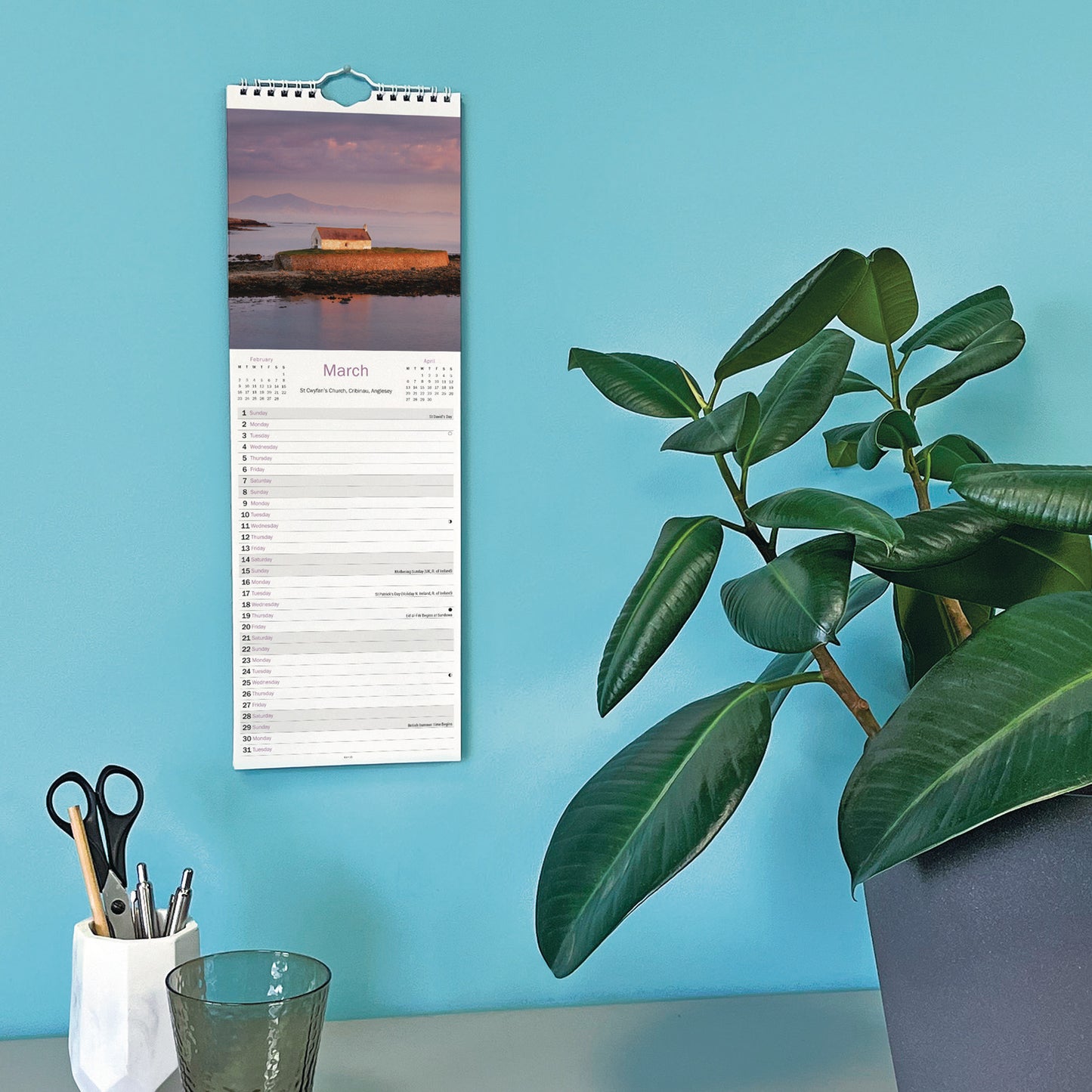 Coastline of Britain Slim Calendar 2026