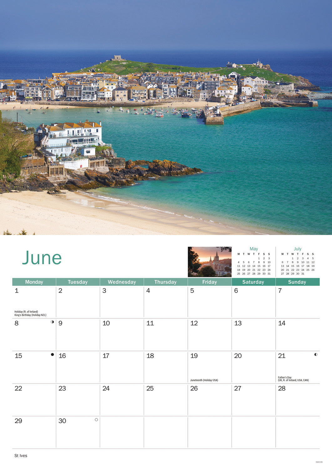 Cornwall A4 Calendar 2026