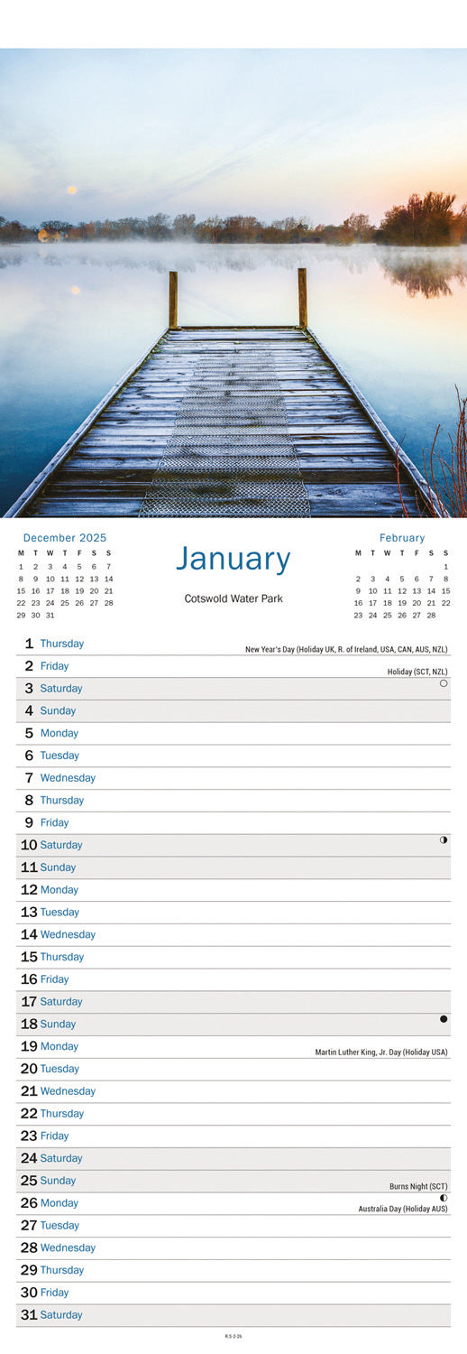 Cotswolds Slim Calendar 2026