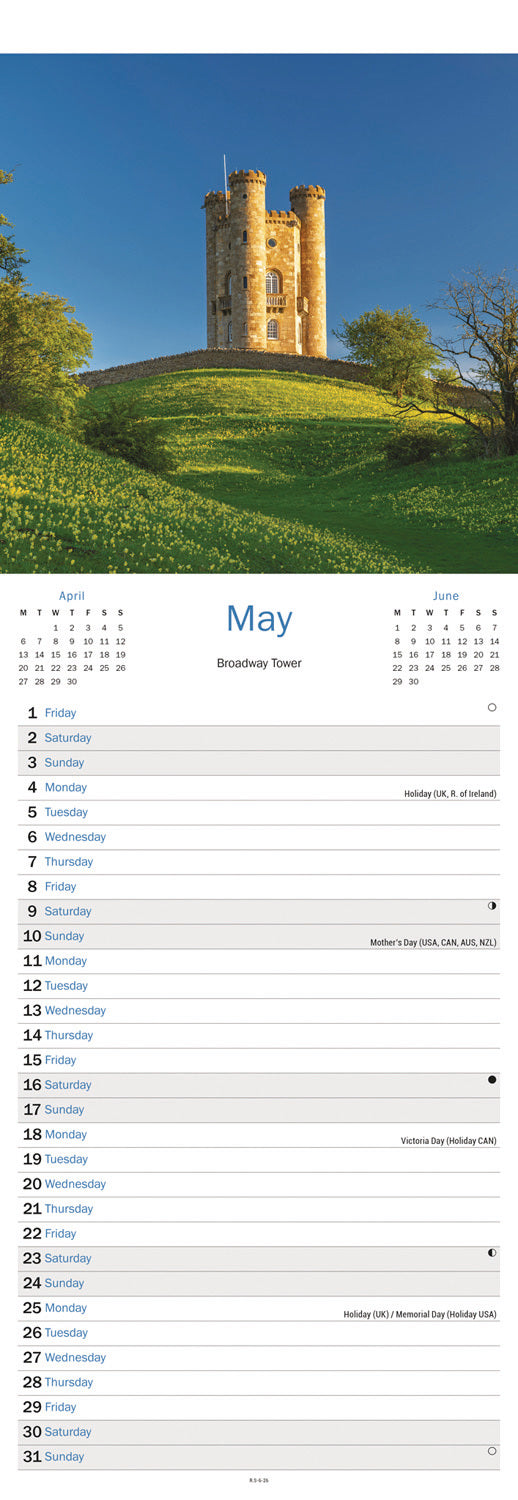 Cotswolds Slim Calendar 2026