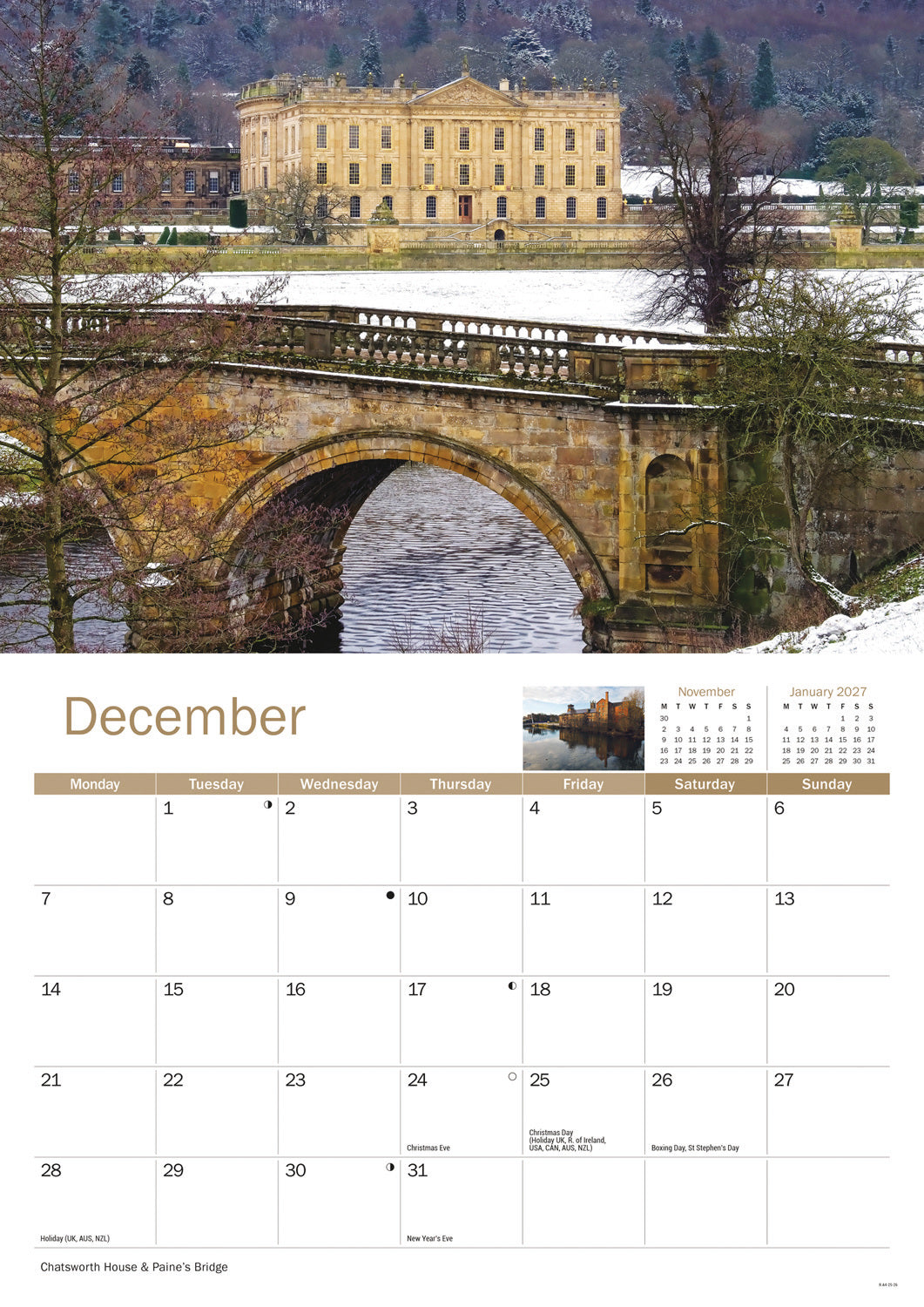 Derbyshire A4 Calendar 2026
