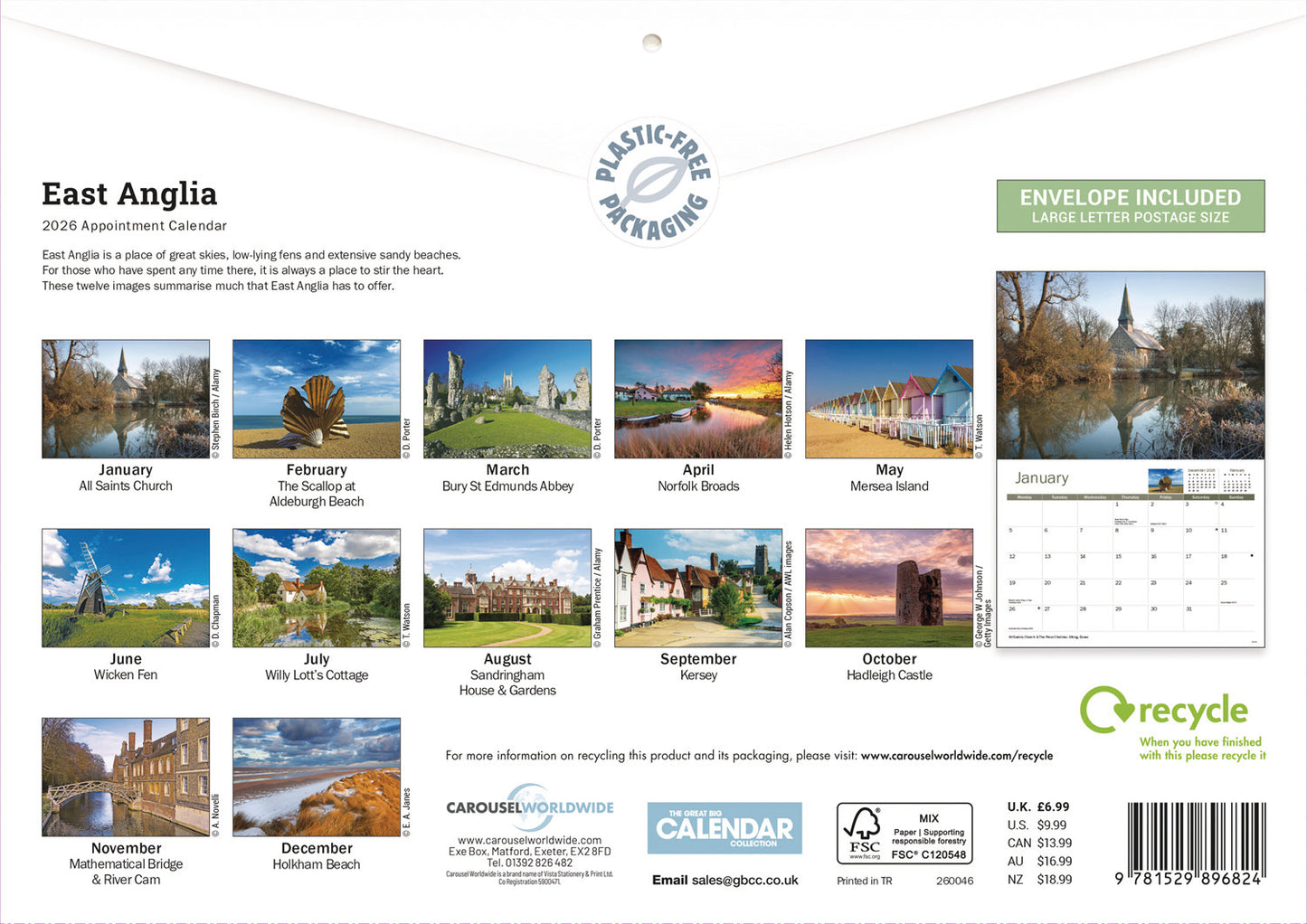 East Anglia A4 Calendar 2026