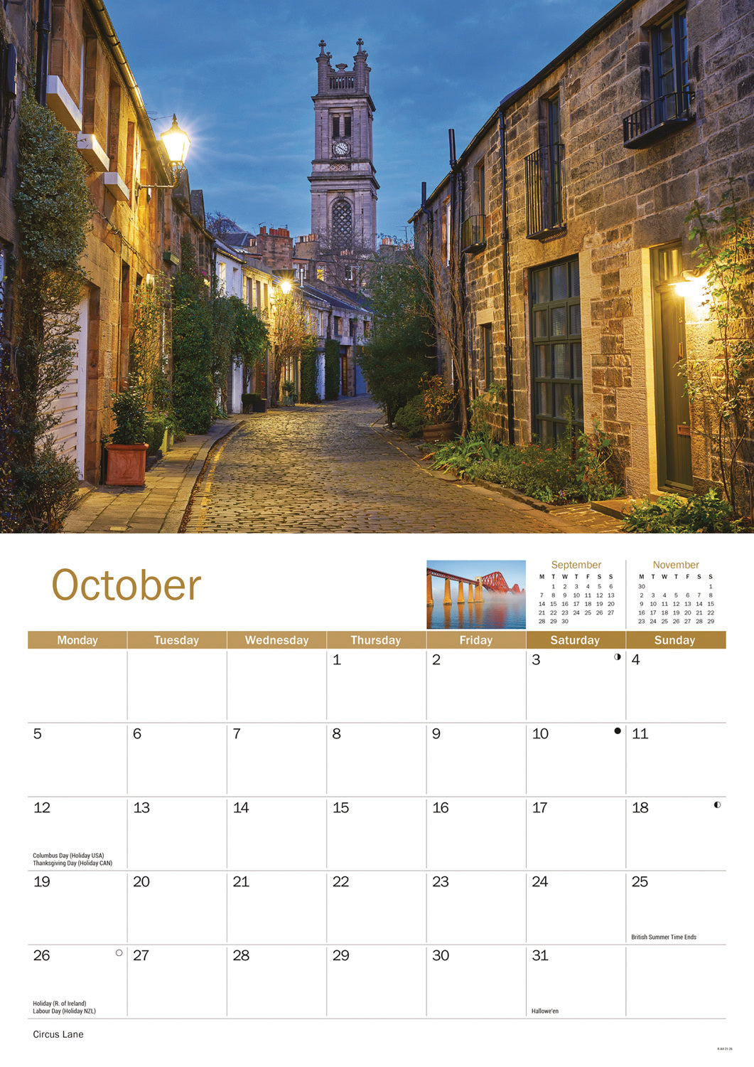 Edinburgh A4 Calendar 2026