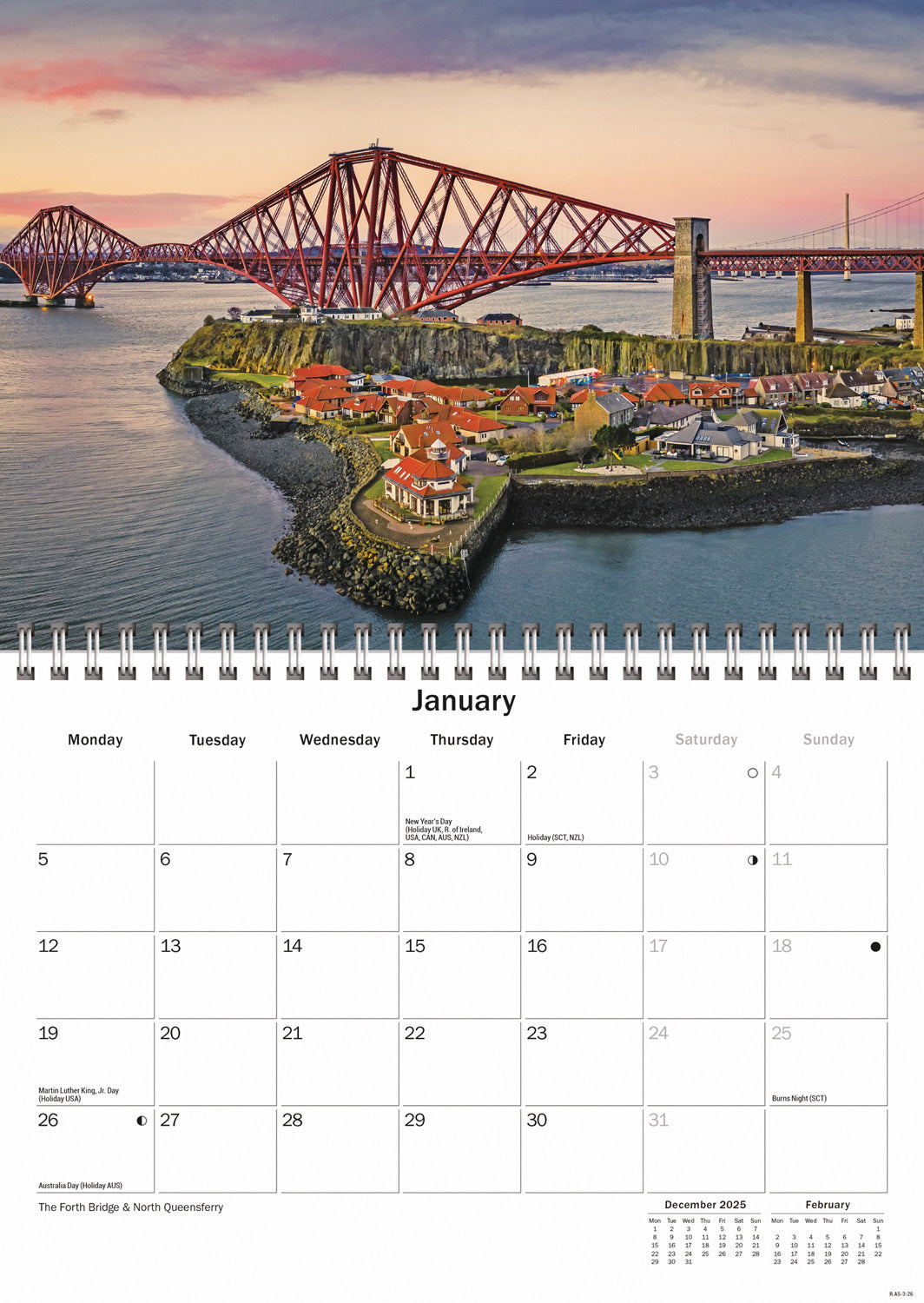 Edinburgh A5 Calendar 2026