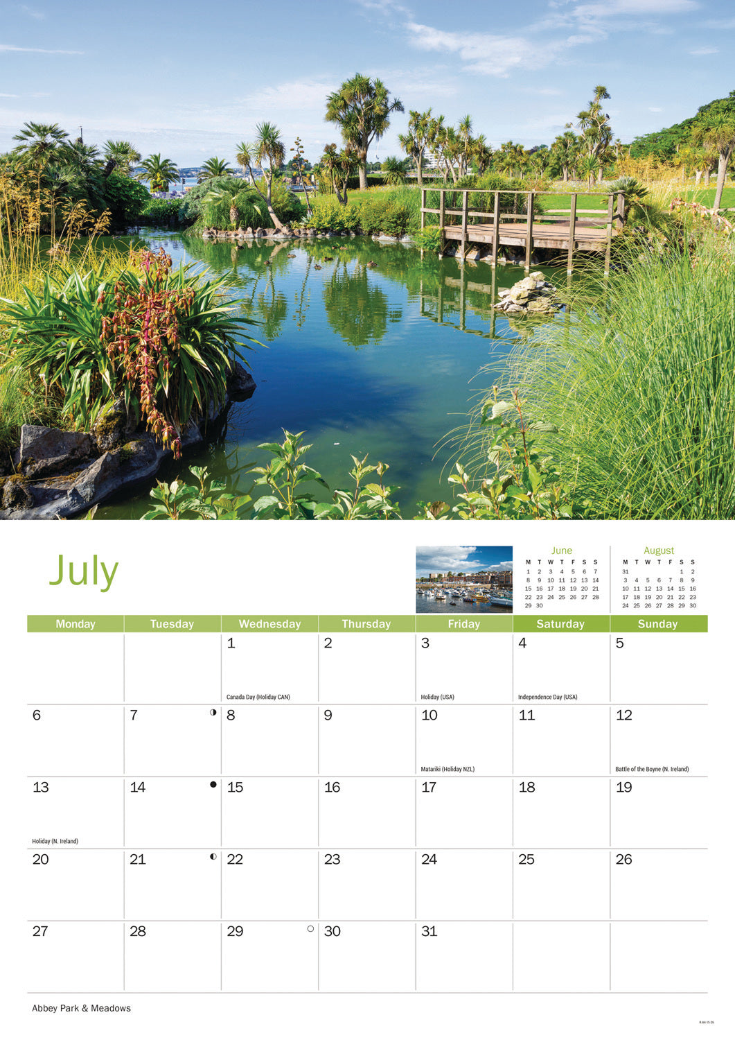 English Riviera A4 Calendar 2026