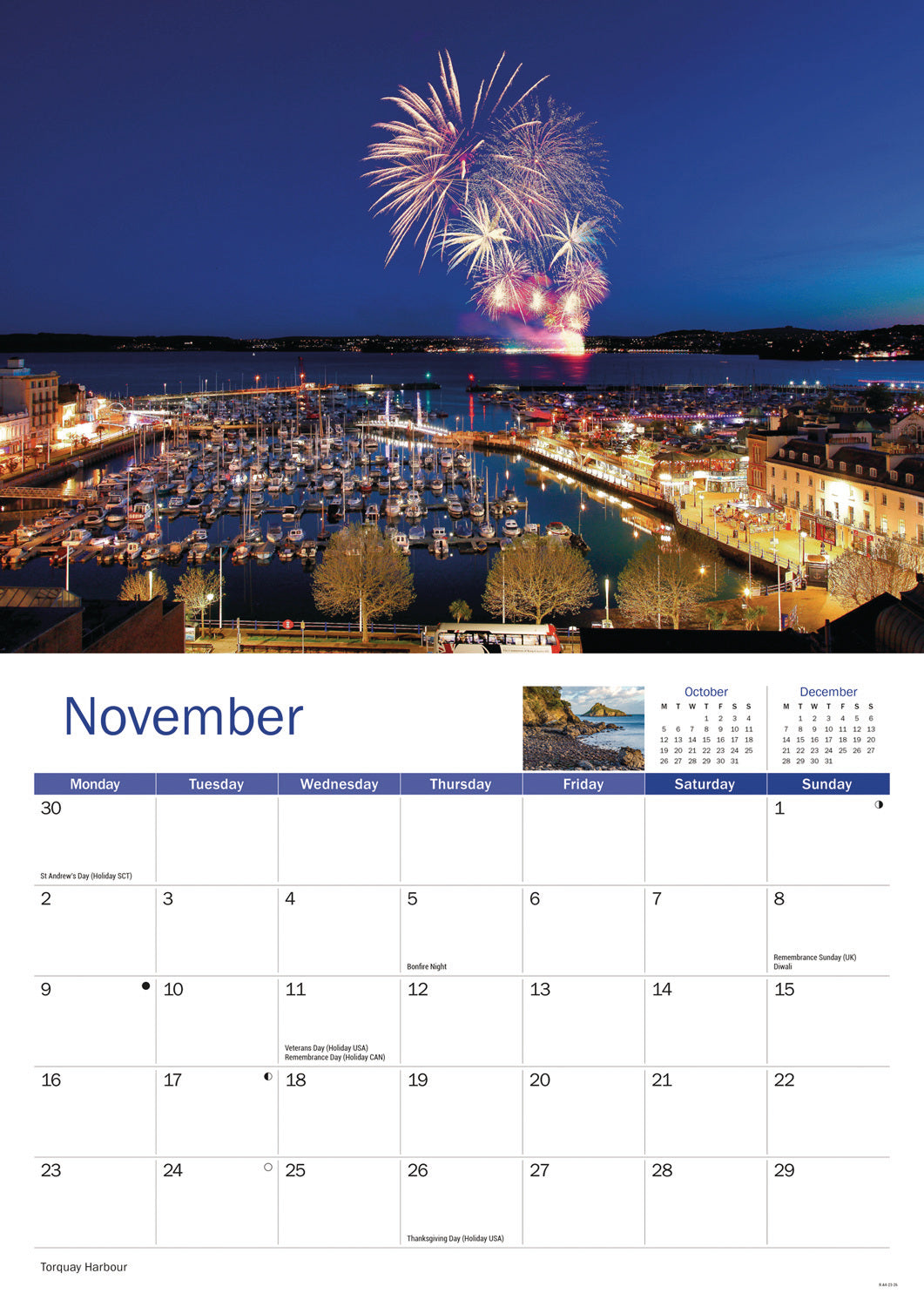 English Riviera A4 Calendar 2026