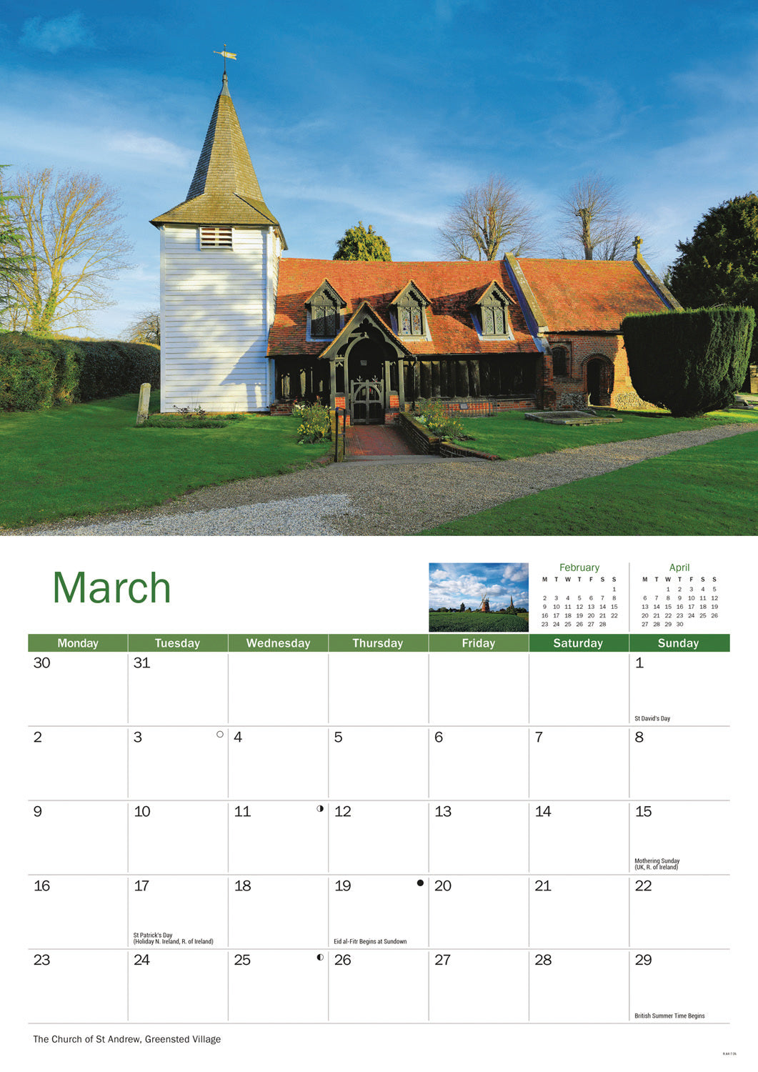 Essex A4 Calendar 2026