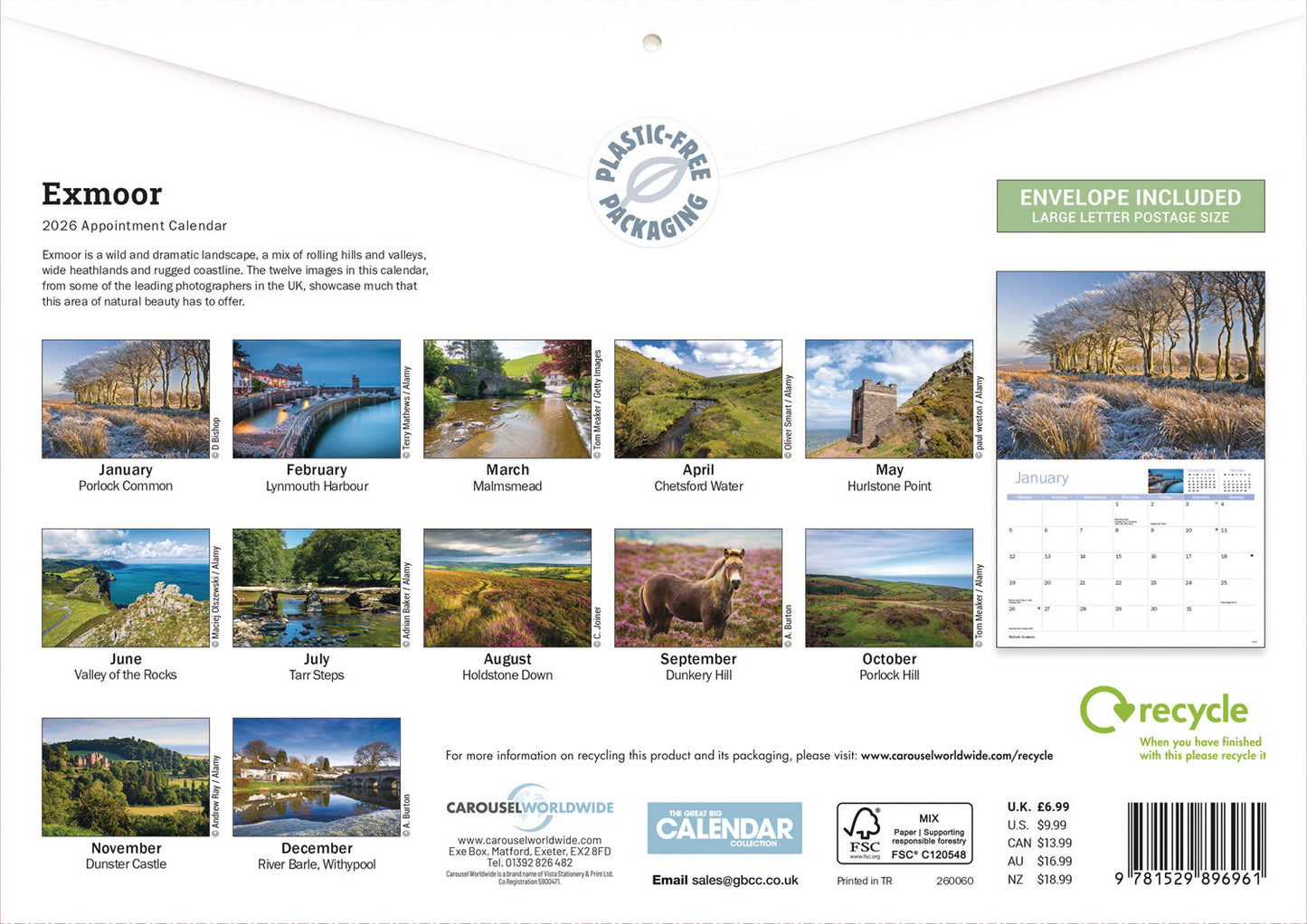 Exmoor A4 Calendar 2026