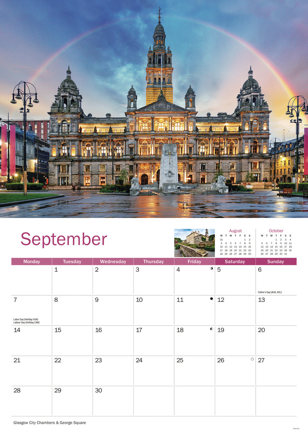 Glasgow A4 Calendar 2026