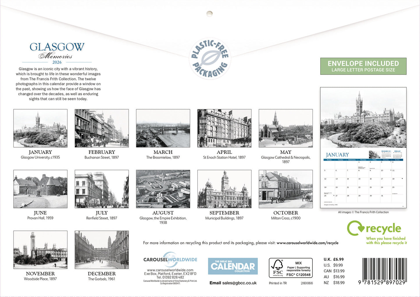Glasgow Memories A4 Calendar 2026