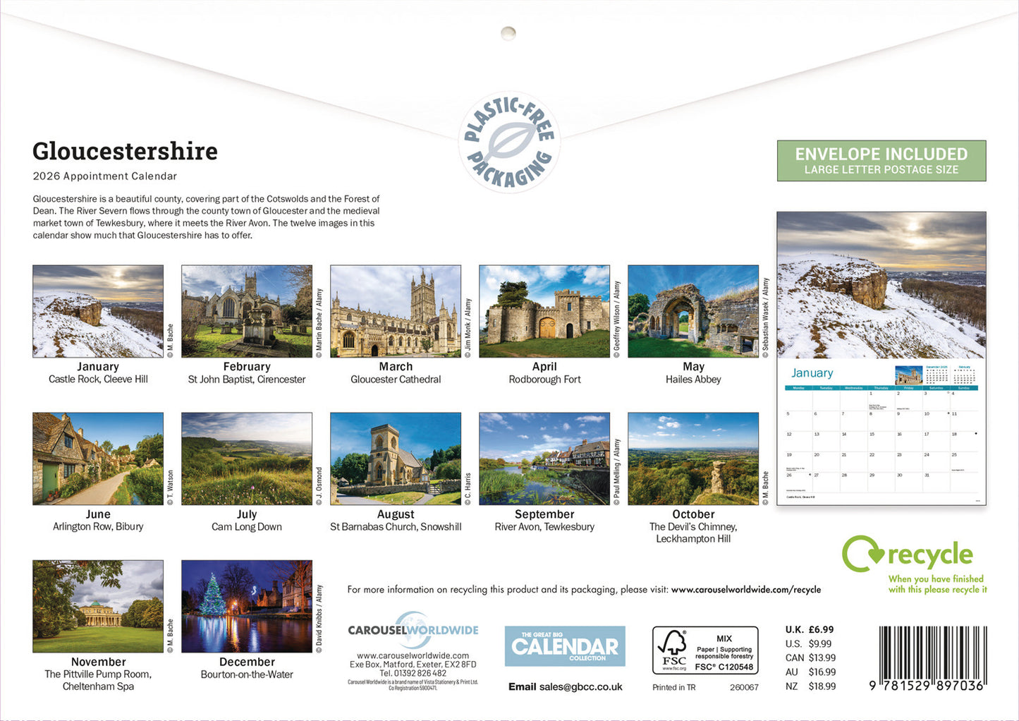 Gloucestershire A4 Calendar 2026