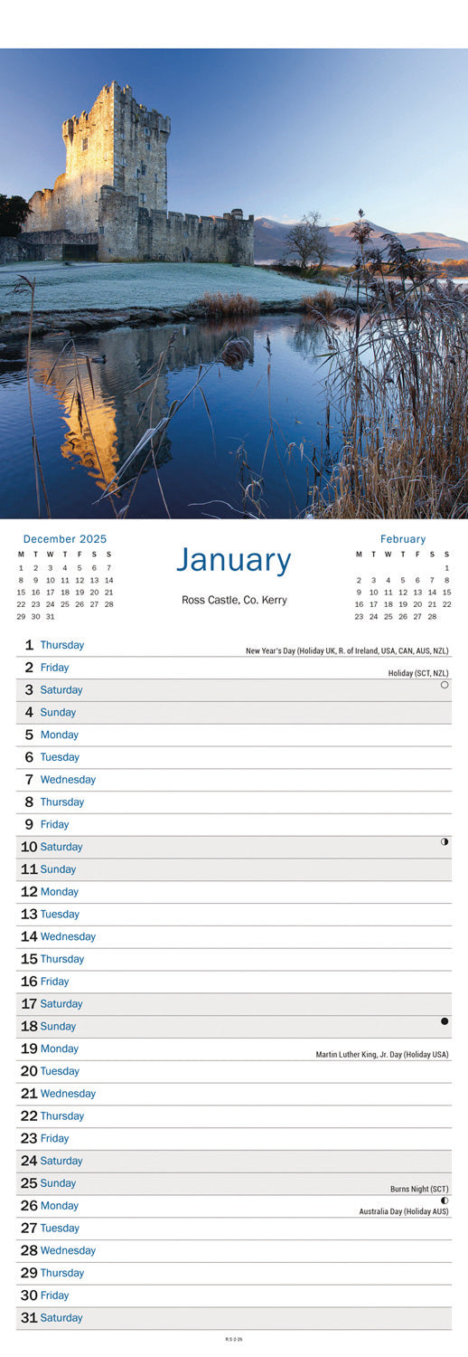 Ireland Slim Calendar 2026