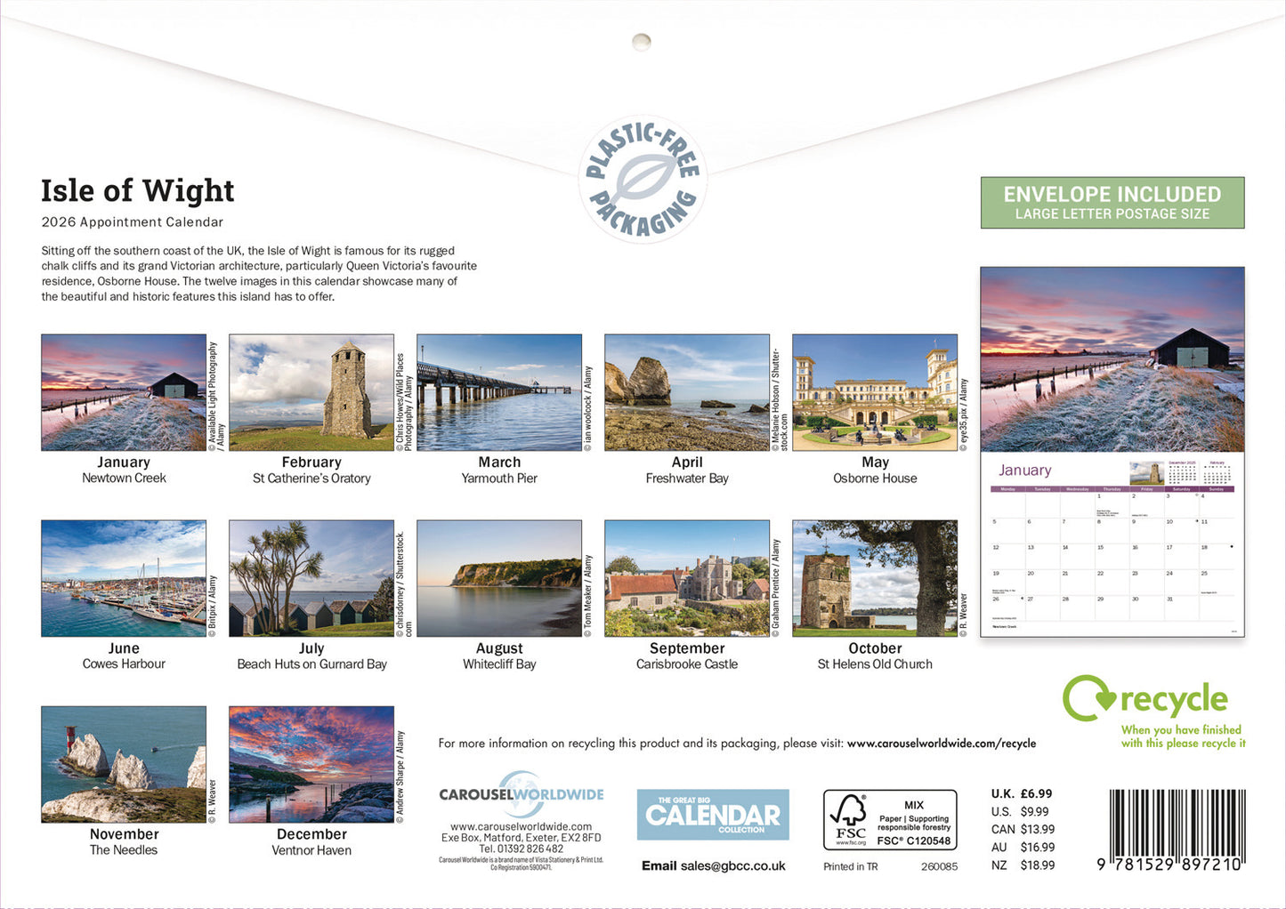 Isle of Wight A4 Calendar 2026