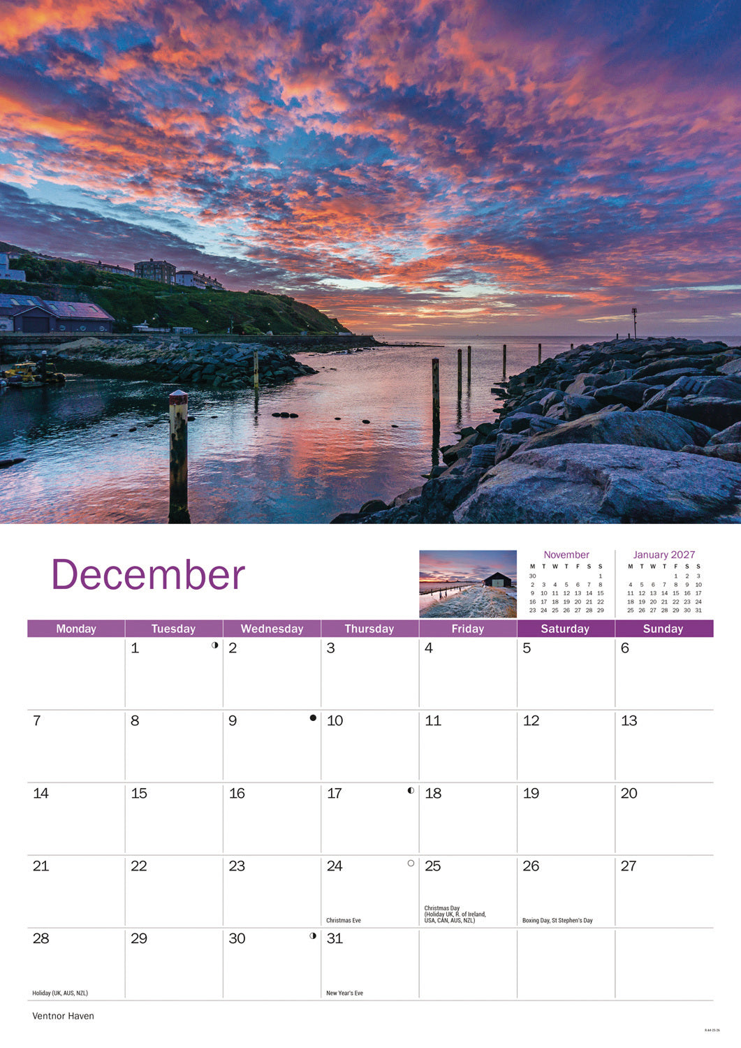 Isle of Wight A4 Calendar 2026