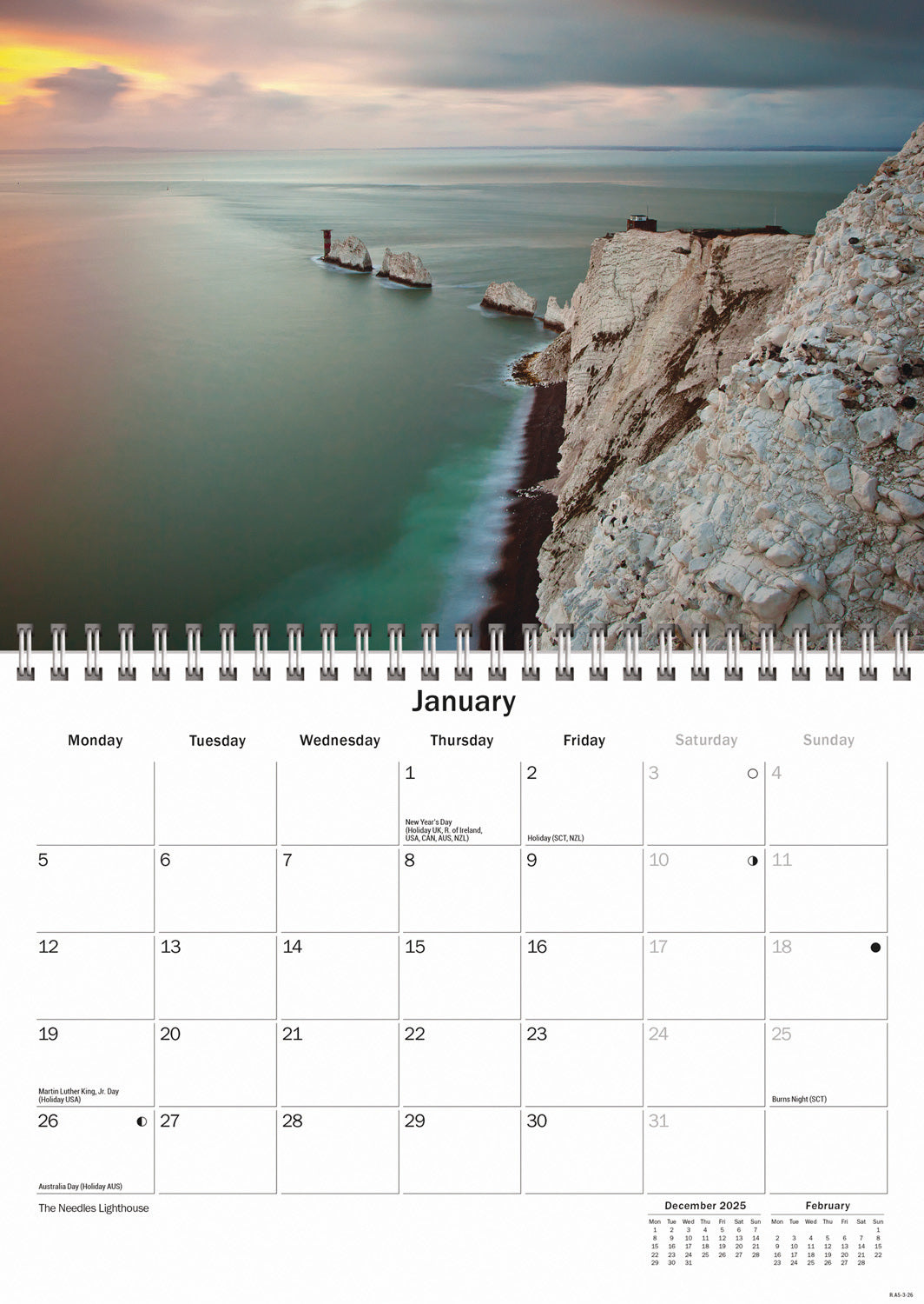 Isle of Wight A5 Calendar 2026