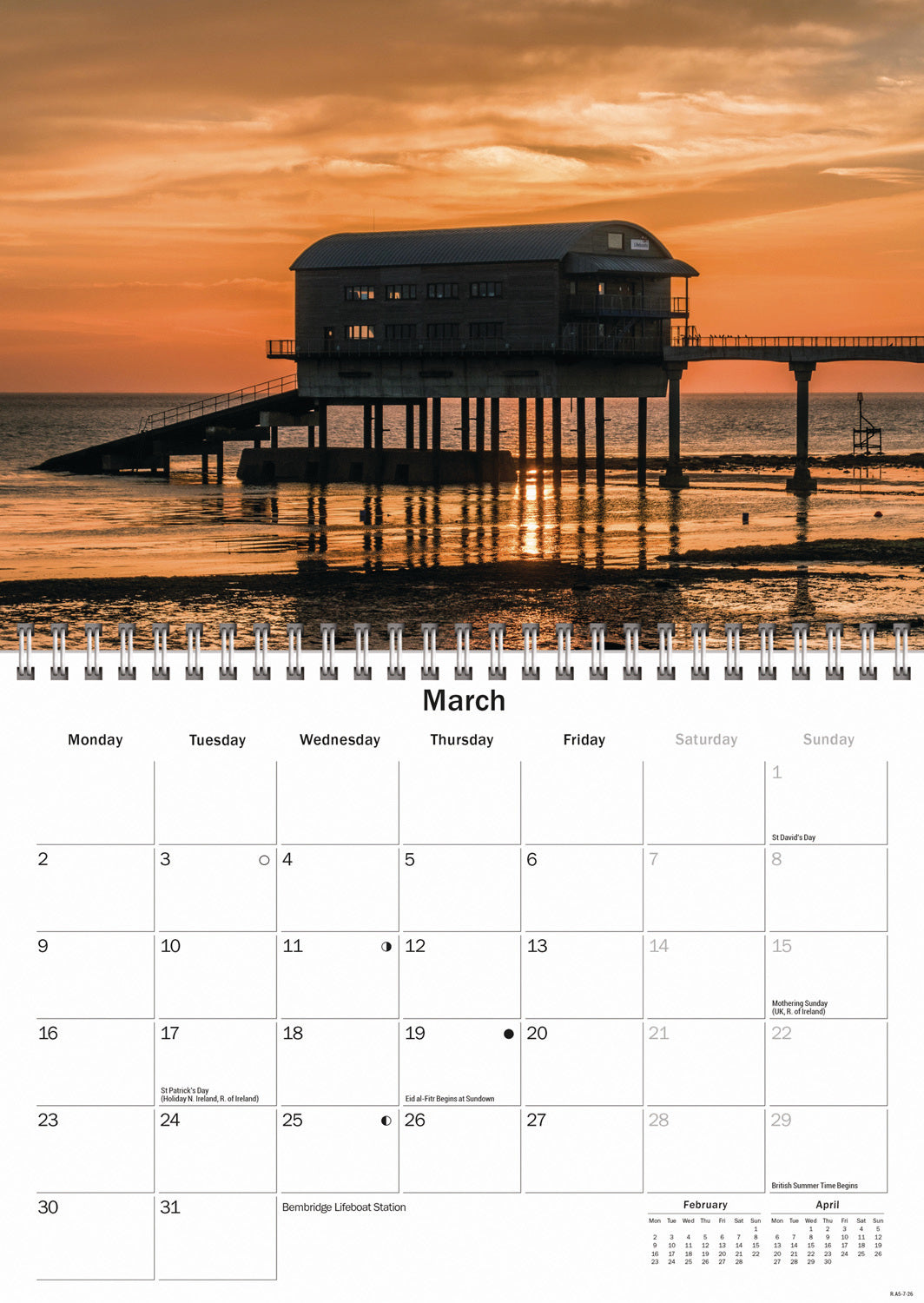 Isle of Wight A5 Calendar 2026