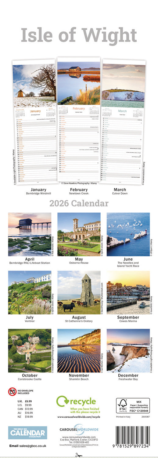 Isle of Wight Slim Calendar 2026