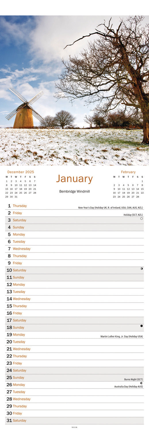 Isle of Wight Slim Calendar 2026