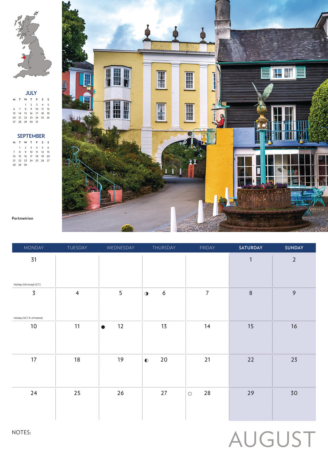 Journey Through Britain A4 Calendar 2026