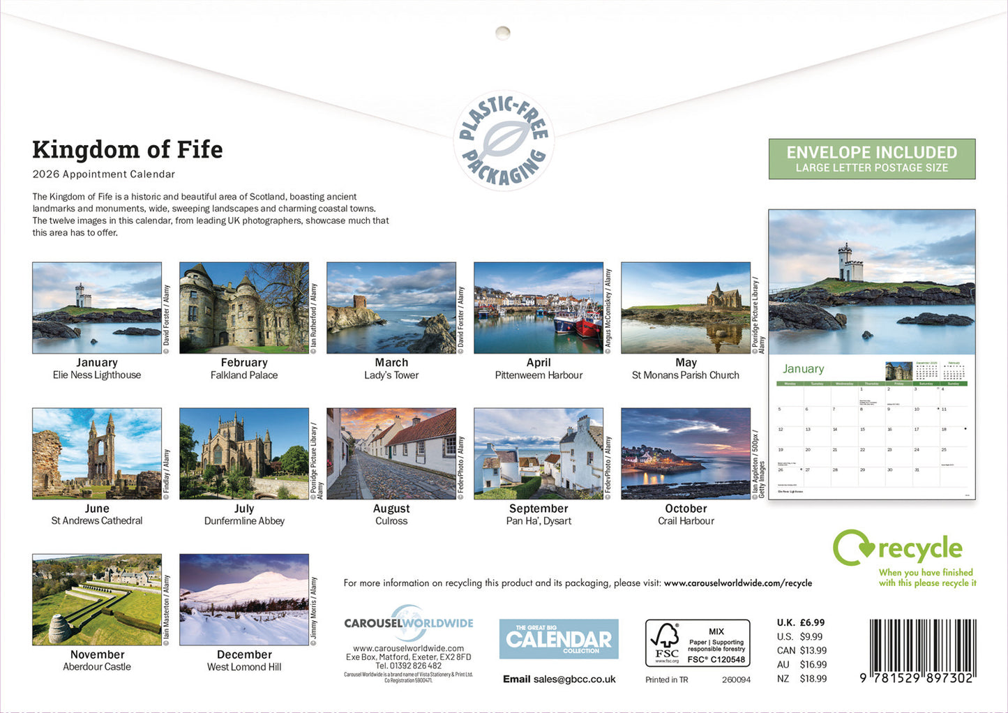 Kingdom of Fife A4 Calendar 2026