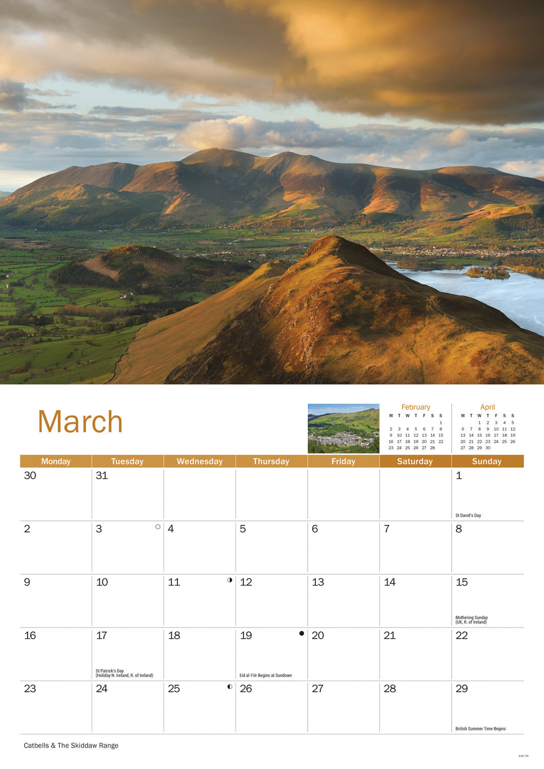 Lake District A4 Calendar 2026