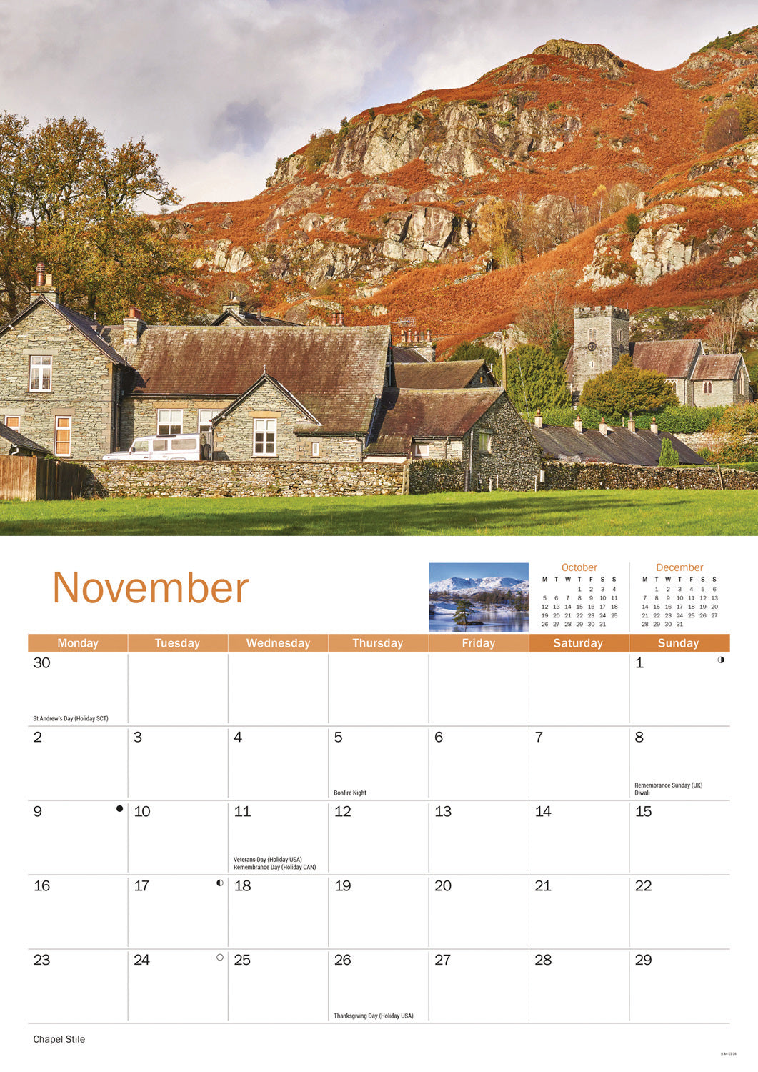 Lake District A4 Calendar 2026