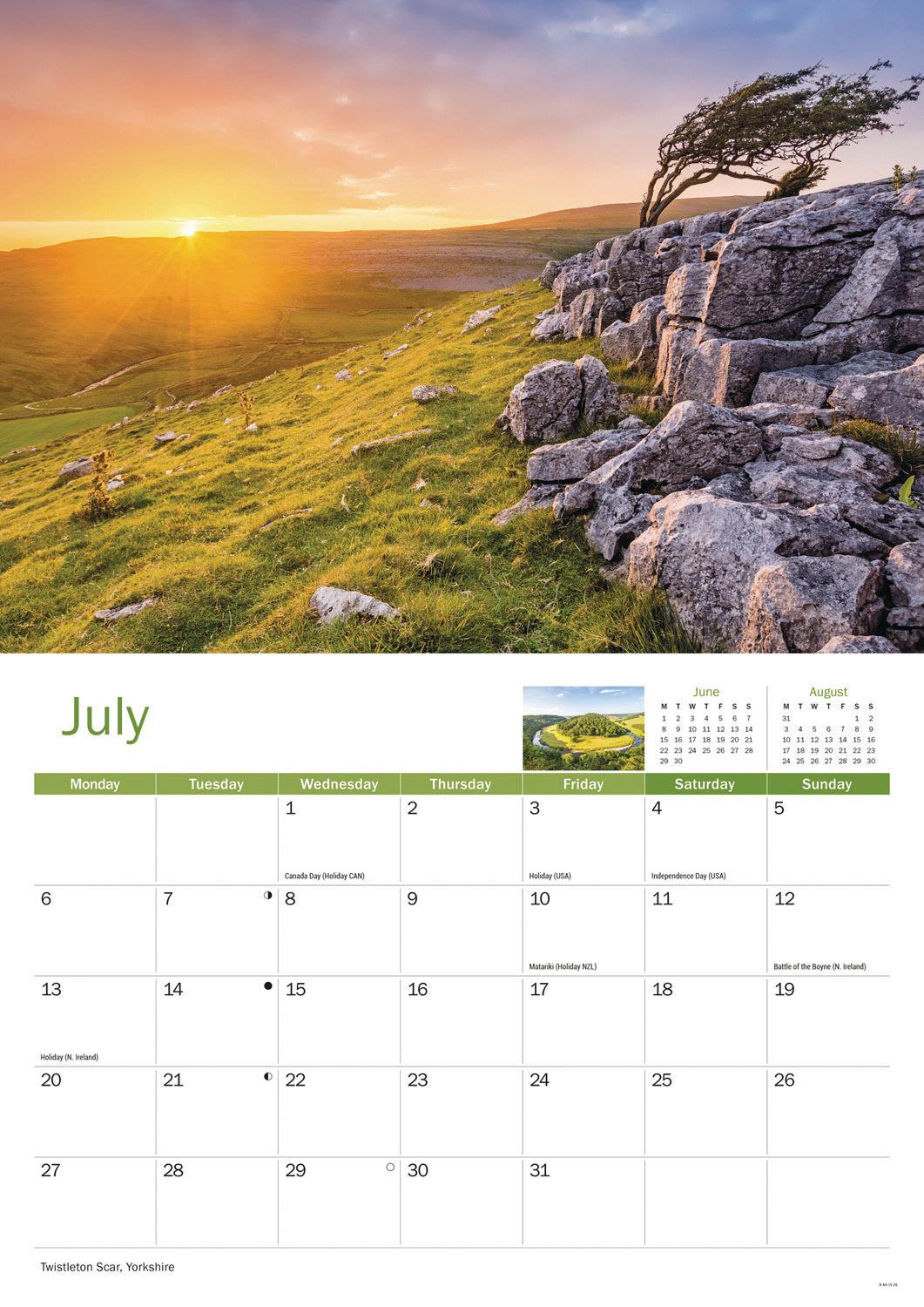 Landscapes of Britain A4 Calendar 2026