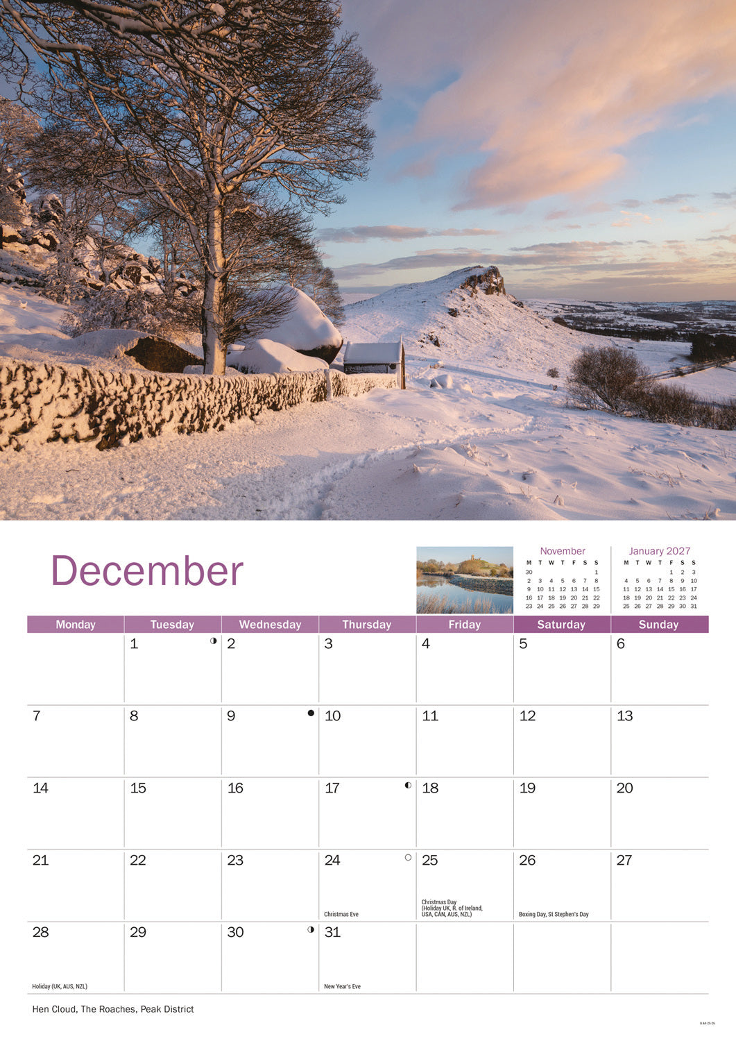 Landscapes of Britain A4 Calendar 2026