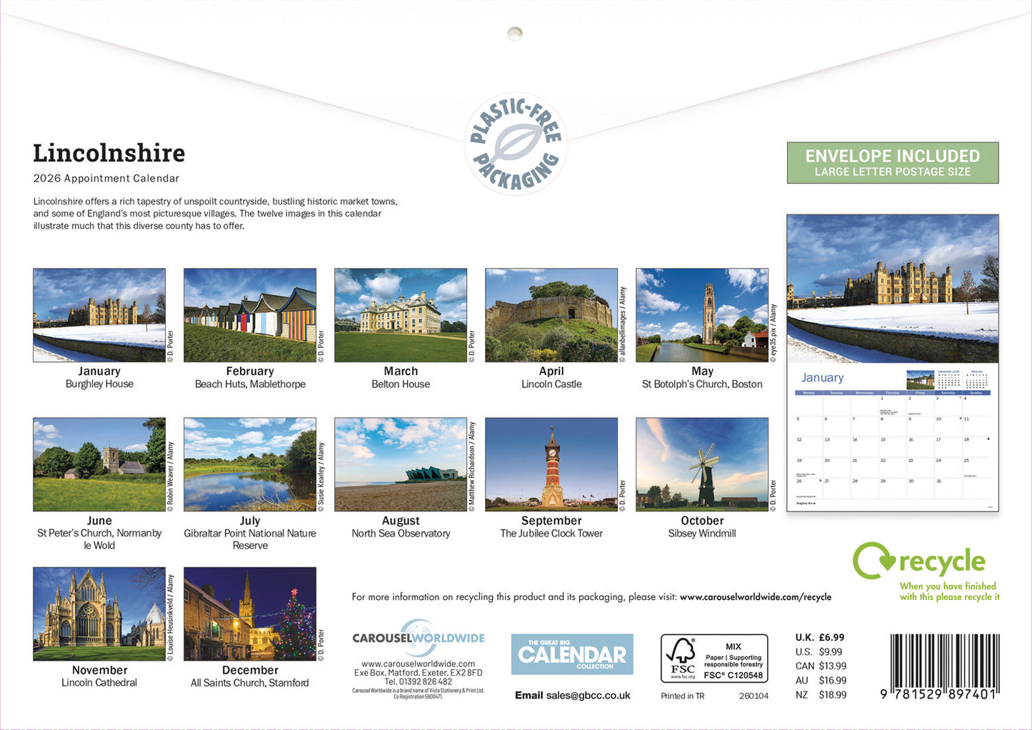 Lincolnshire A4 Calendar 2026
