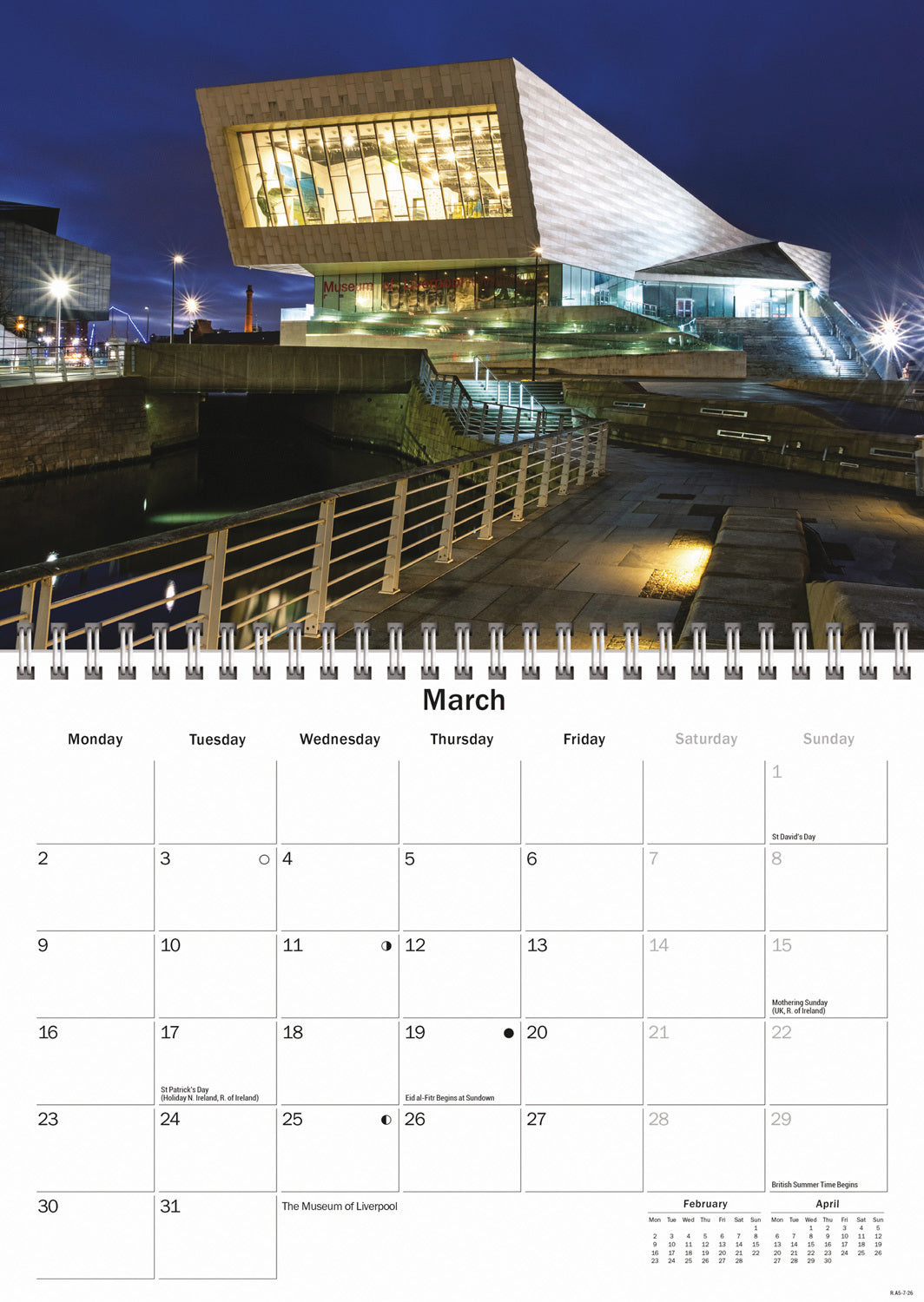 Liverpool A5 Calendar 2026