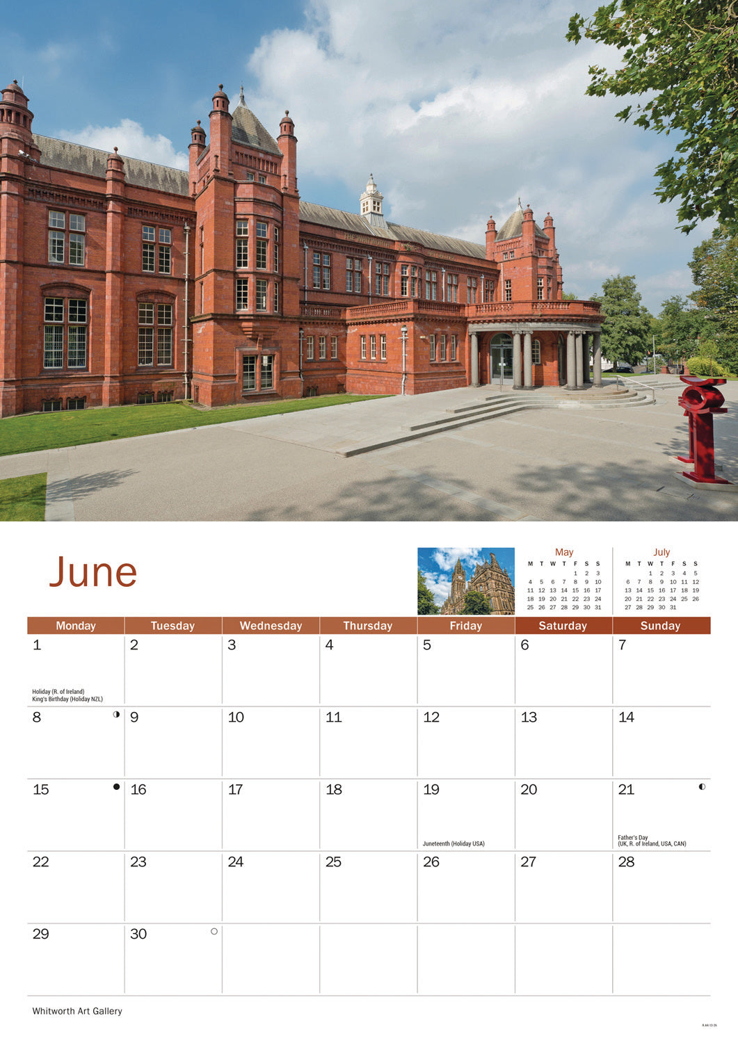 Manchester A4 Calendar 2026