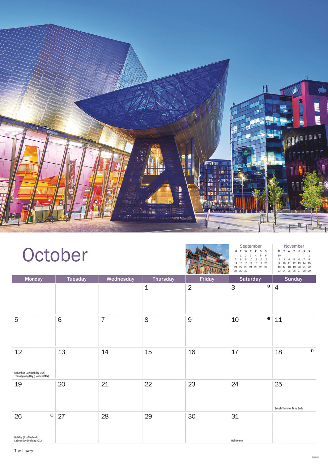 Manchester A4 Calendar 2026