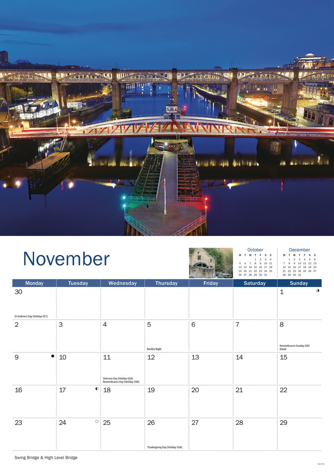 Newcastle A4 Calendar 2026