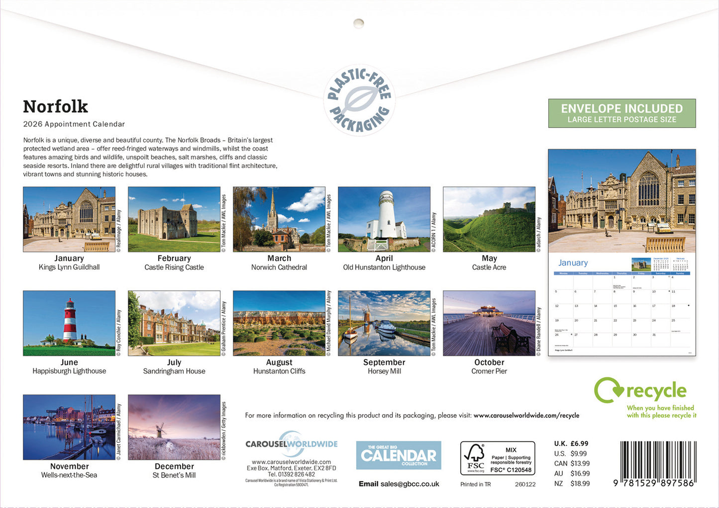 Norfolk A4 Calendar 2026