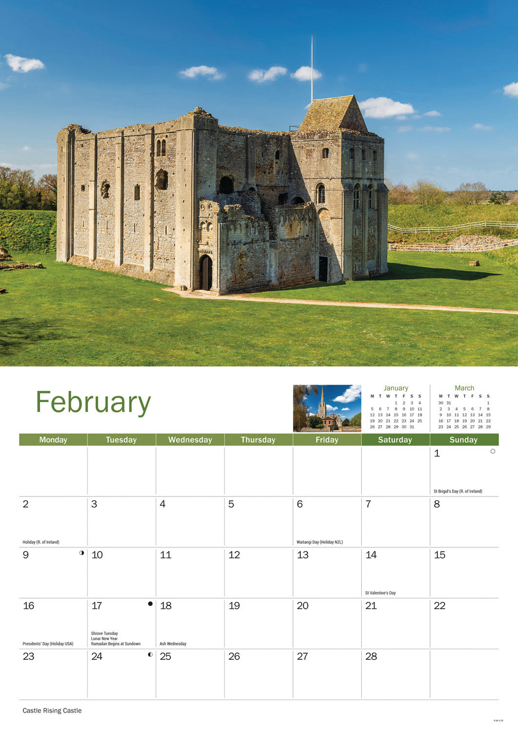 Norfolk A4 Calendar 2026