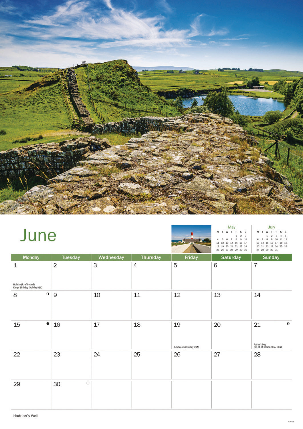 North East England A4 Calendar 2026