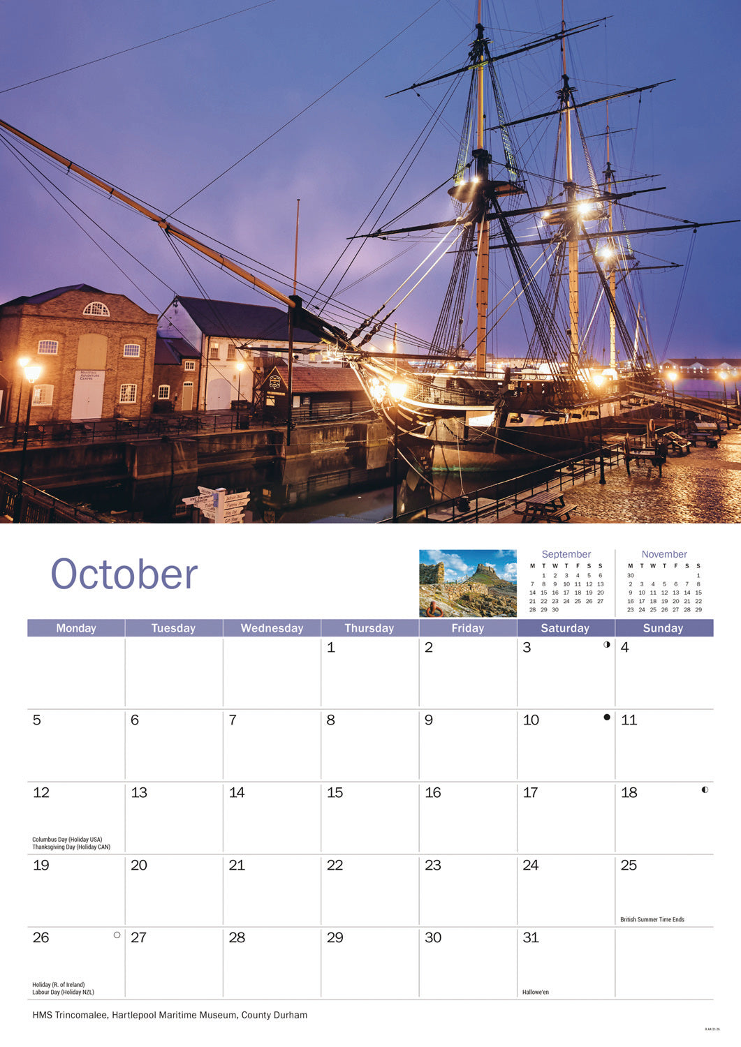 North East England A4 Calendar 2026
